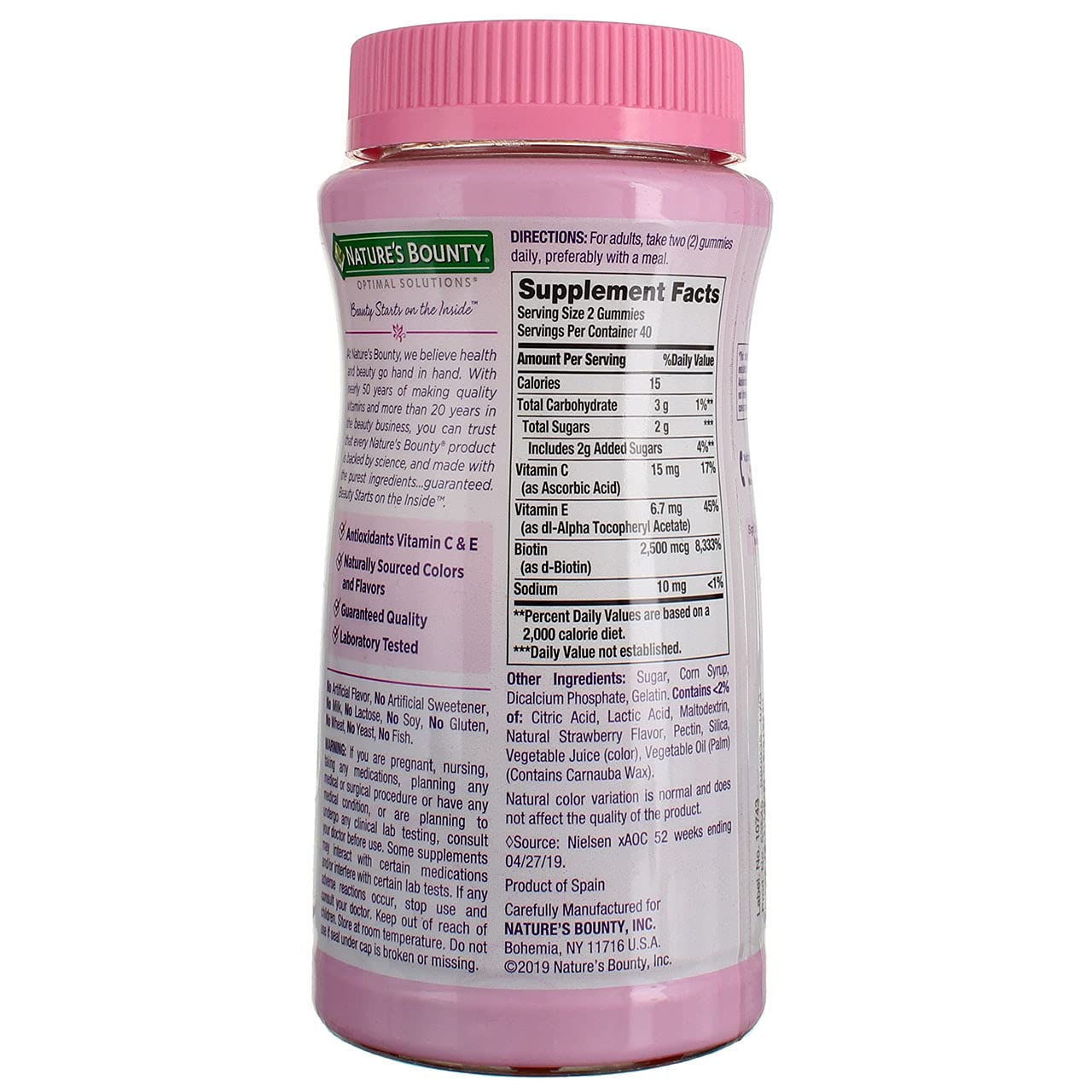 Nature's Bounty Optimal Solutions Hair, Skin and Nails Gummies, 160 Count