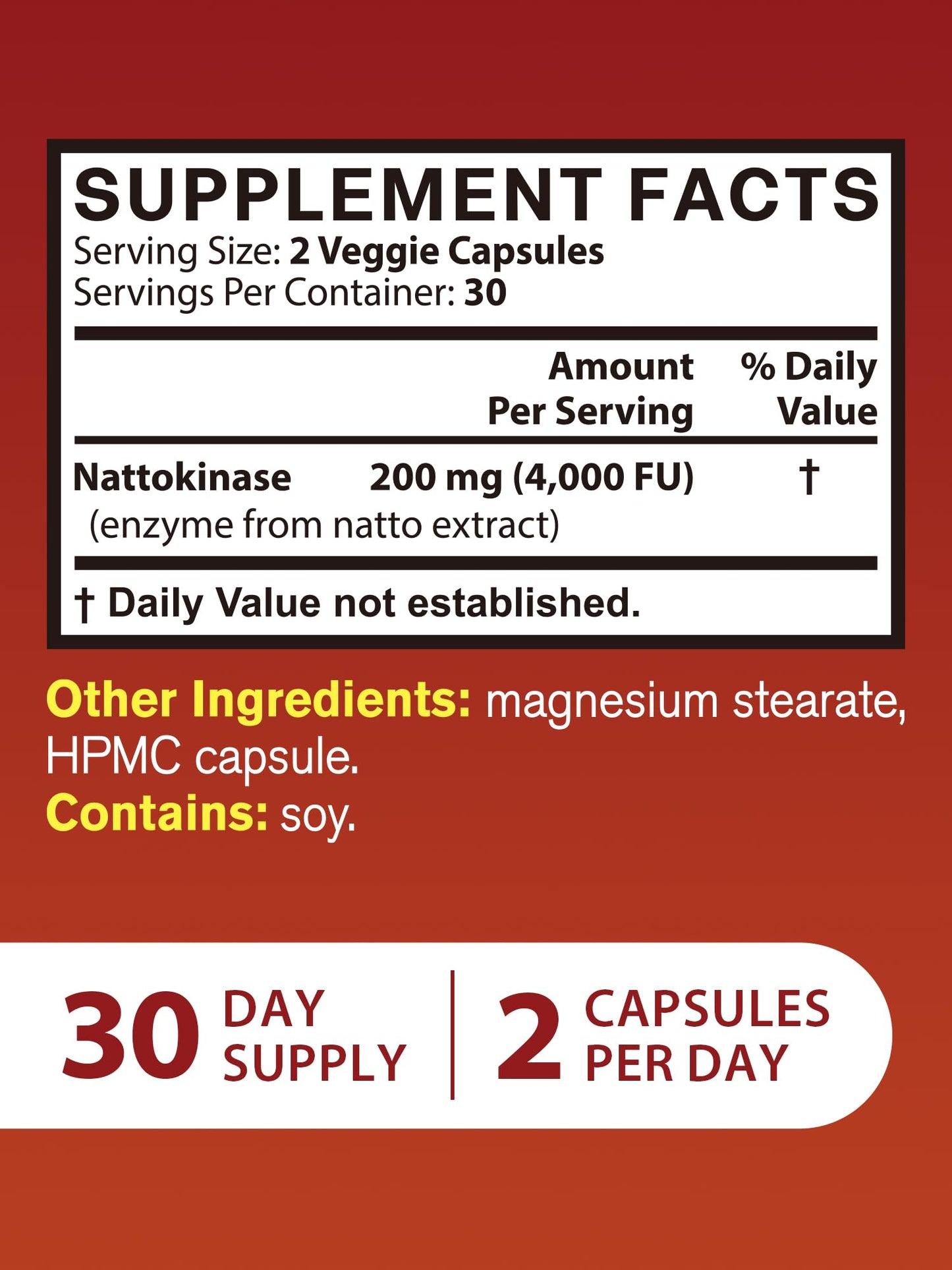 Vitacook Nattokinase 4000 FU Per Serving Capsules, 60 Count