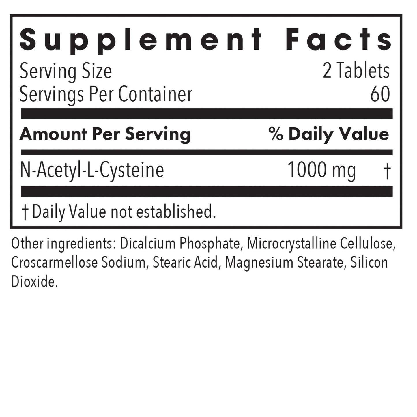 Allergy Research Group NAC N-Acetyl L-Cysteine 120 Tablets