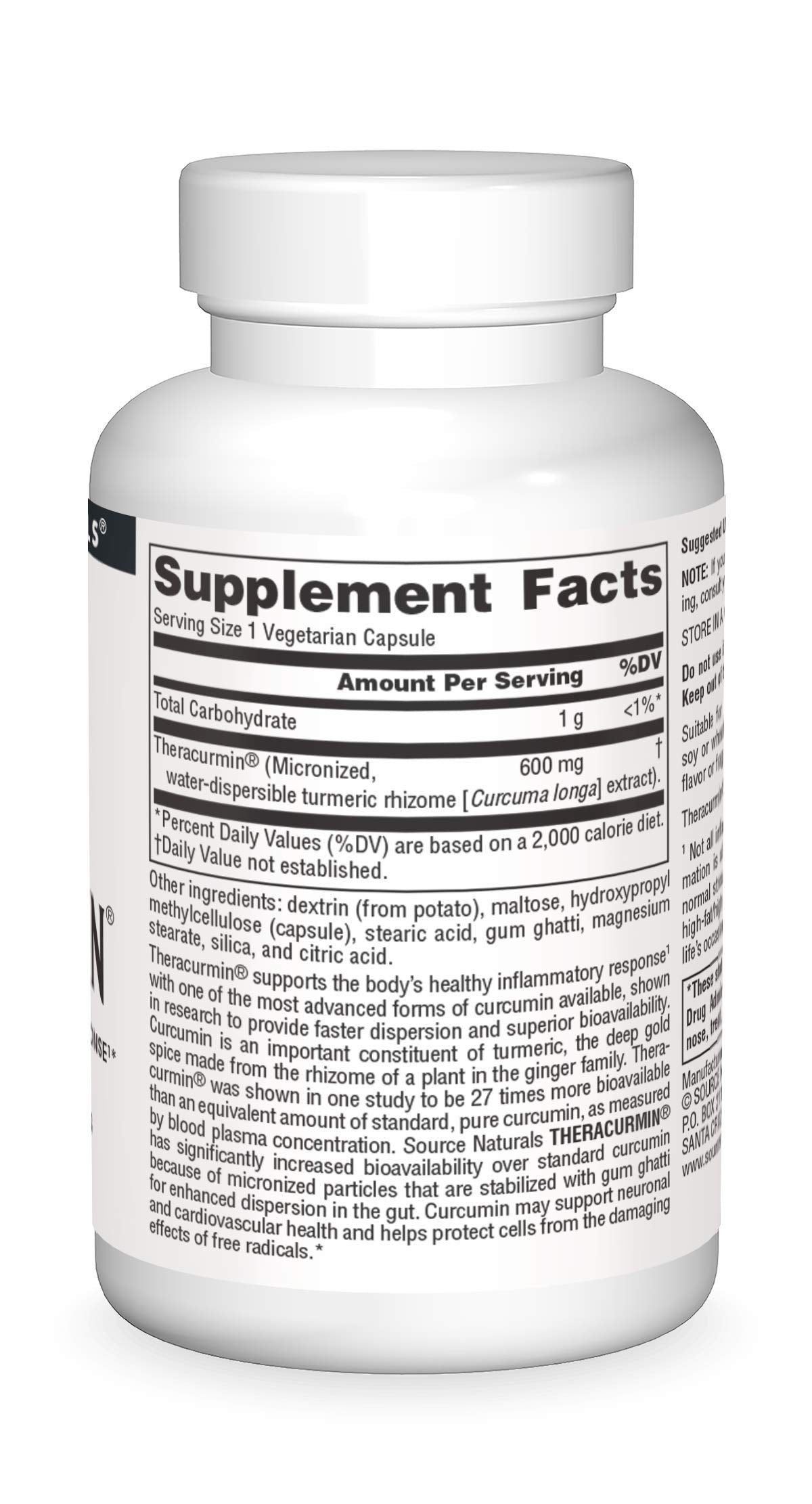 Source Naturals Theracurmin 600 mg Vegetarian Capsule, 30 Capsules
