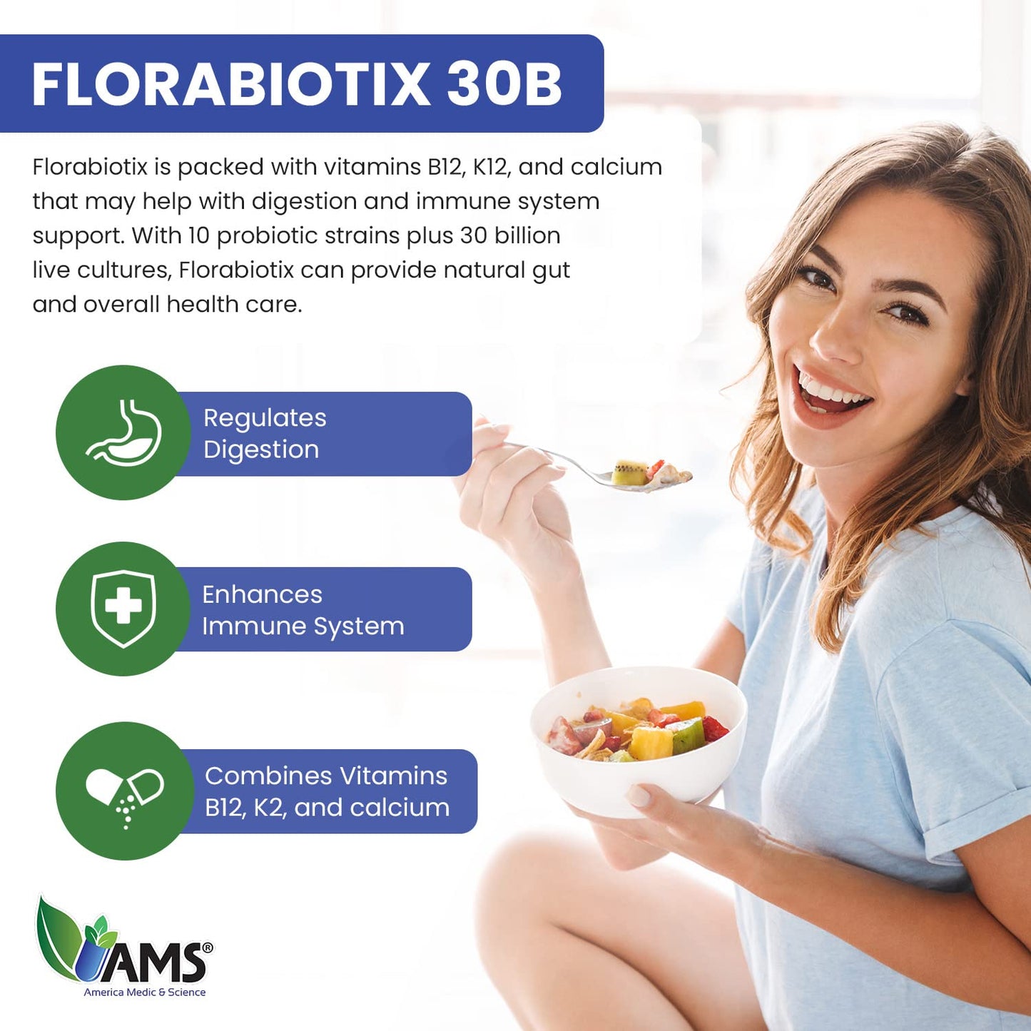 America Medic & Science Florabiotix Probiotic Capsule, 30 Count