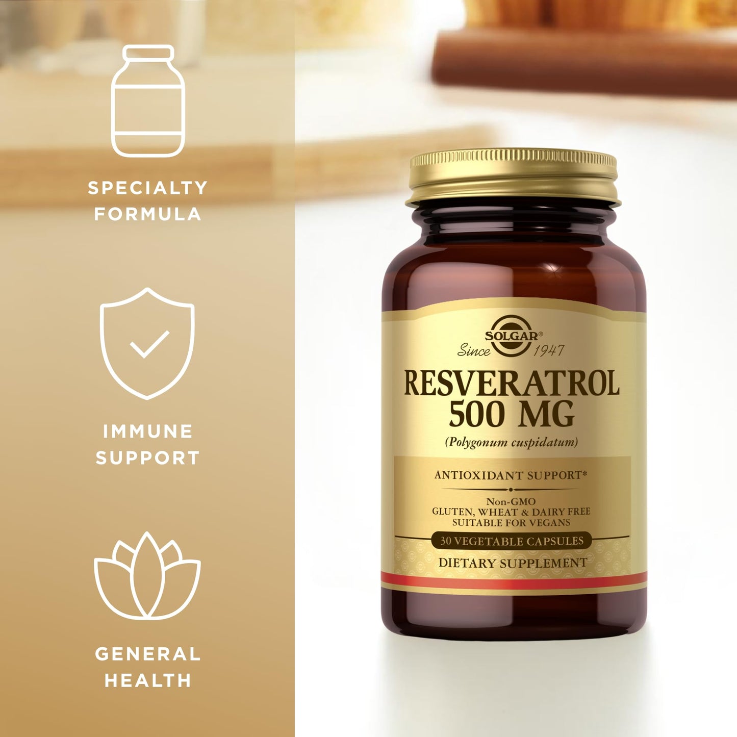 Solgar Resveratrol 500 mg Capsule, 30 Capsules