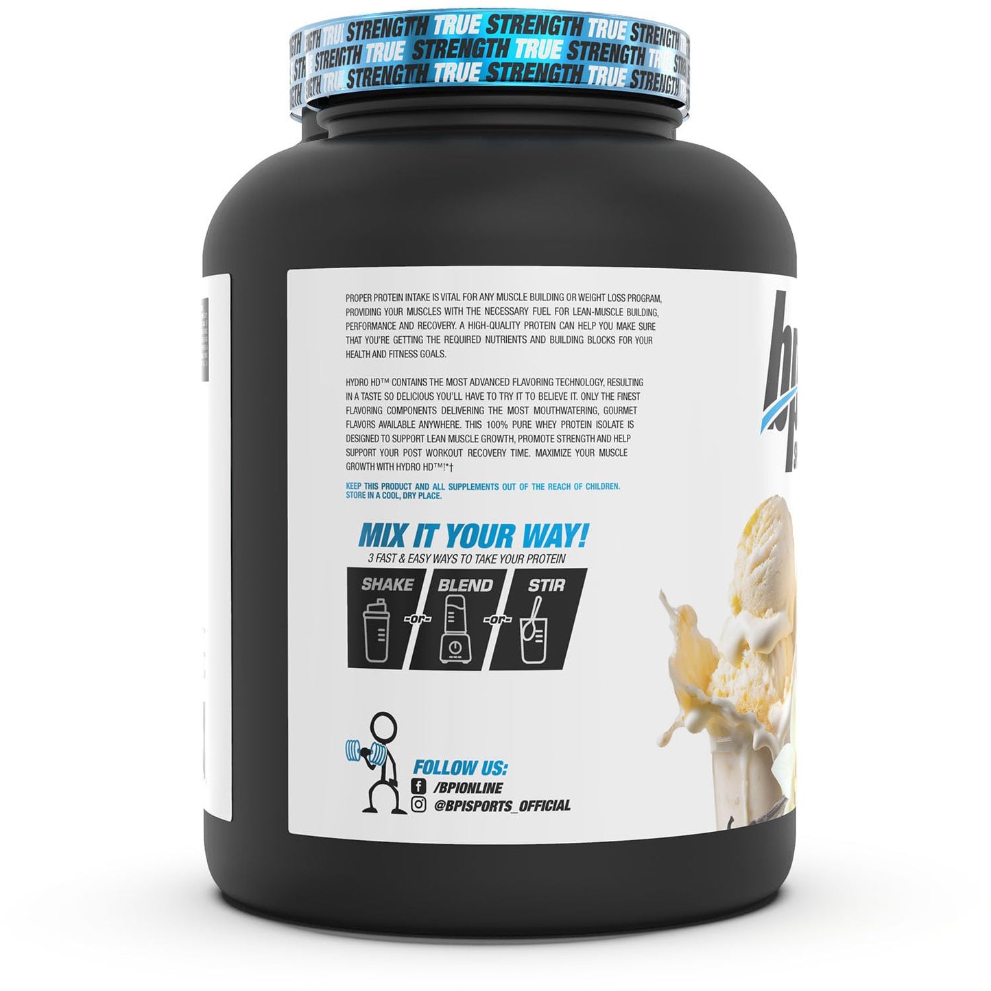 BPI Sports Hydro HD 100% Hydrolyzed Whey Protein Powder, 68 Servings