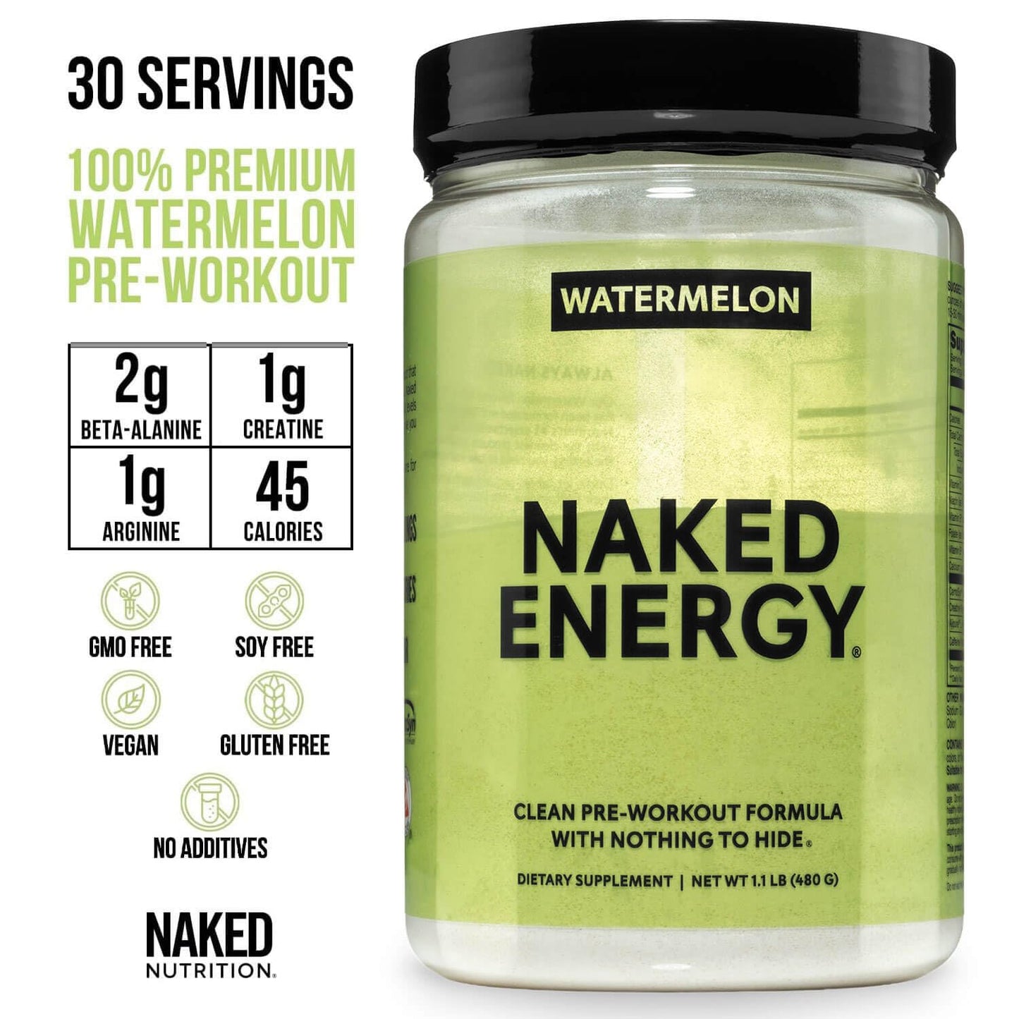 NAKED Watermelon Energy Powder 16.9 oz