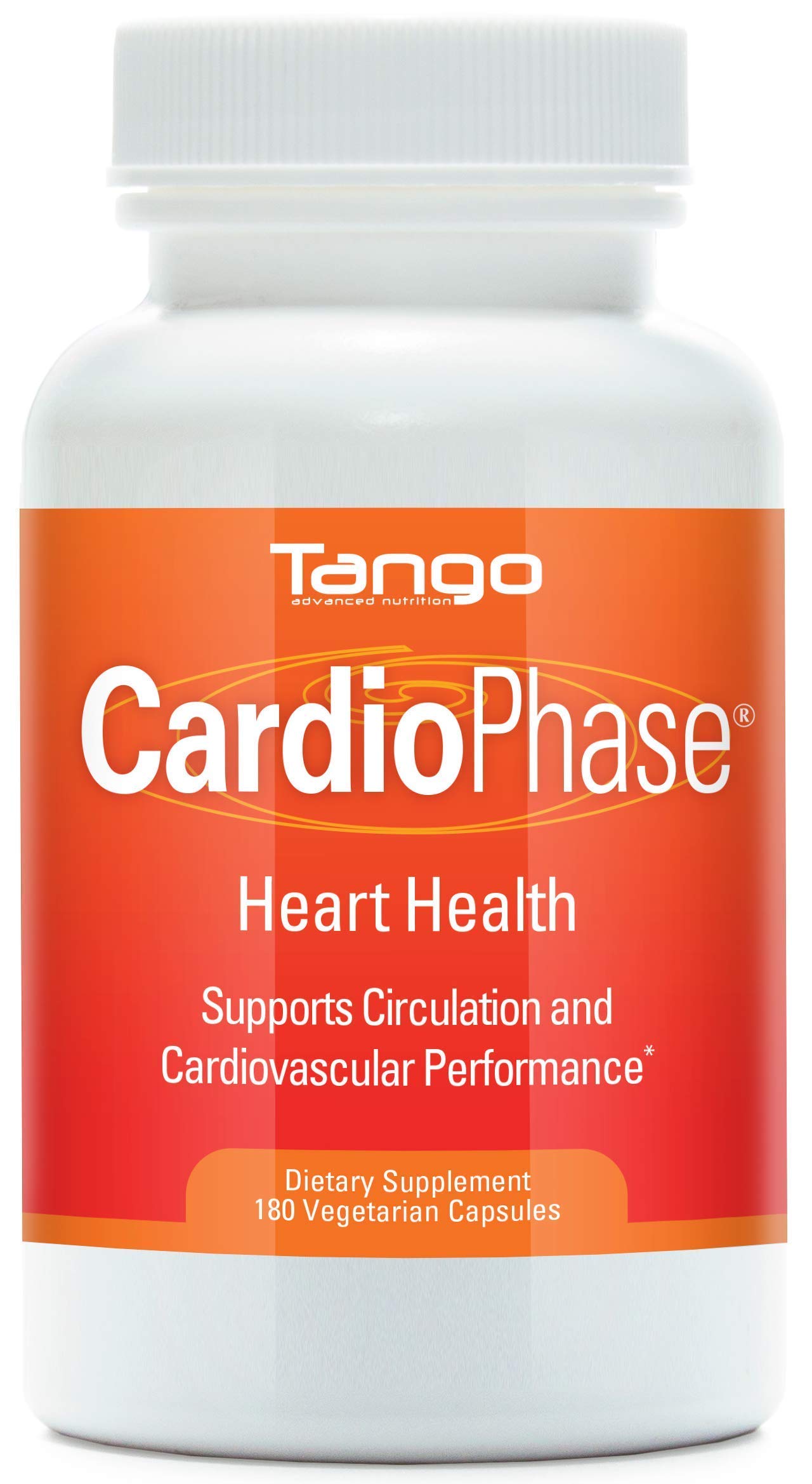 Tango CardioPhase Natural Heart Support Supplement for Healthy Circulation and Cardiovascular Performance Capsules, 180 Count