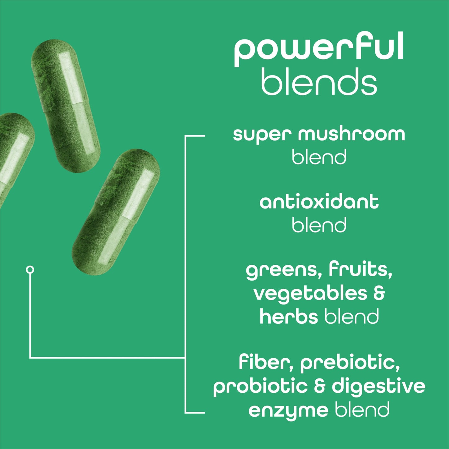 Zena Nutrition Organic Super Greens Fruit & Veggies Supplement Capsule, 180 Capsules