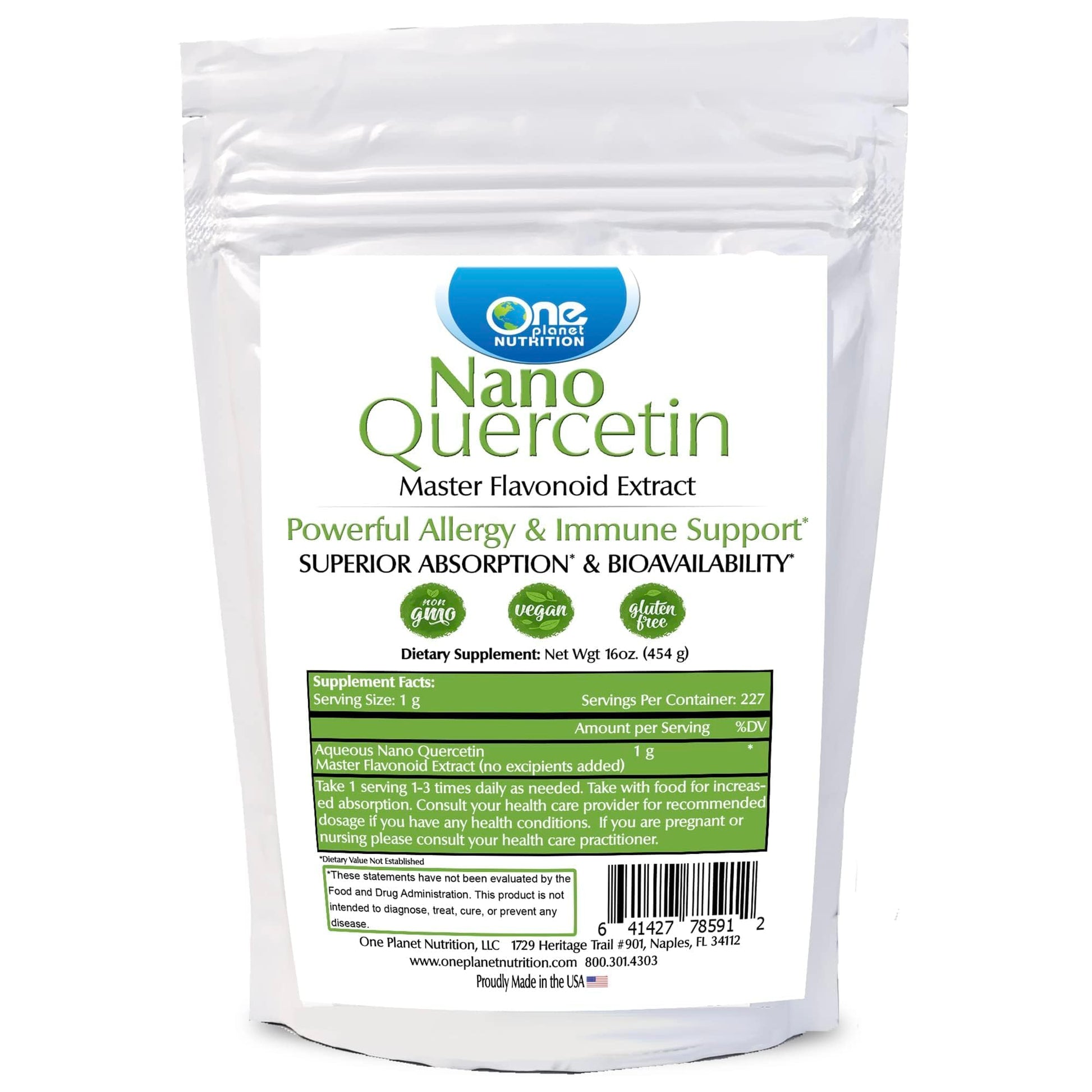 One Planet Nutrition Nano Quercetin Powder 8 oz