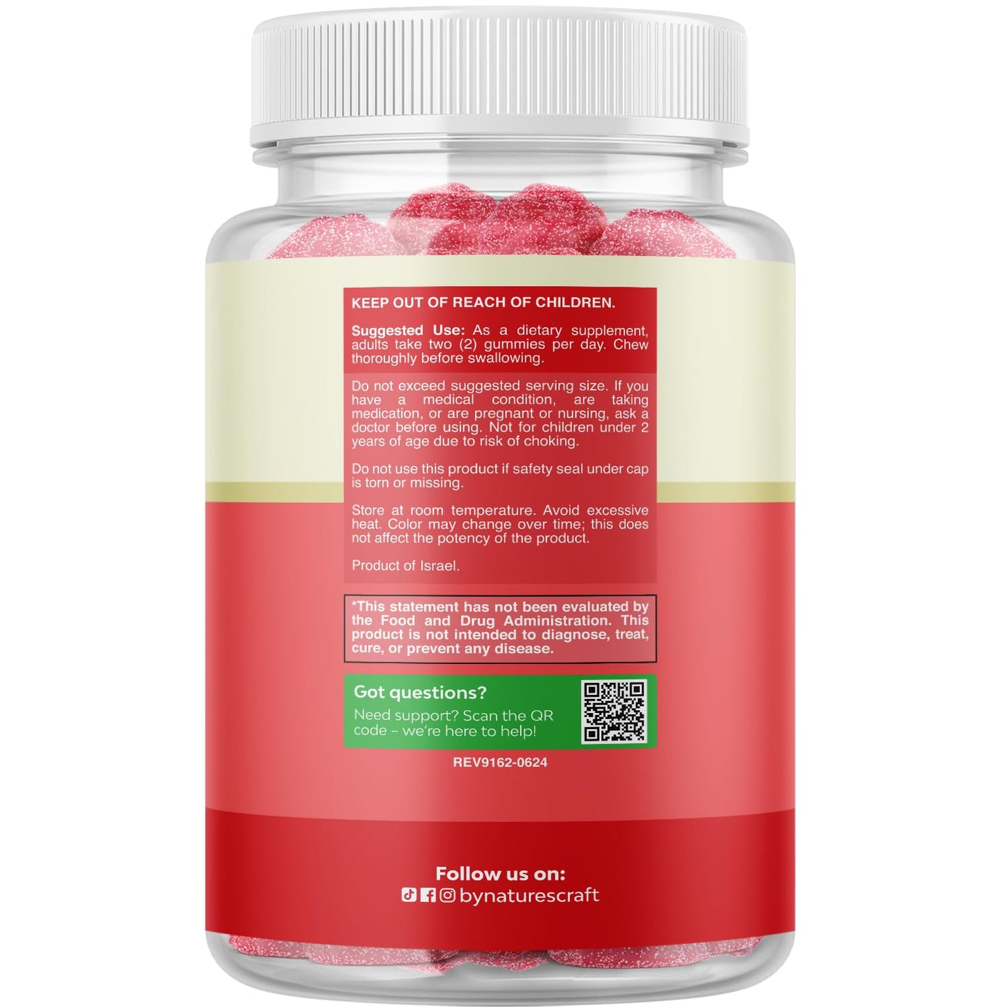 Natures Craft Potassium Gummies for Adults, High Potency, 120 Count