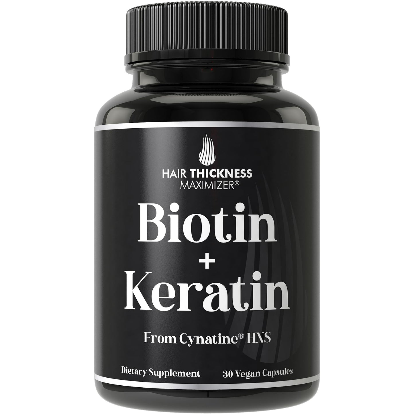 Hair Thickness Maximizer Clinically Studied Keratin Cynatine HNS + Biotin 10000mcg for Hair Growth Capsule 30 Count