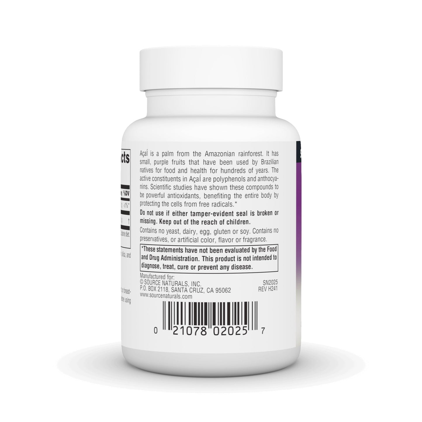 Source Naturals Acai Extract, Superantioxidant from Brazil - 500 mg - 60 Capsules