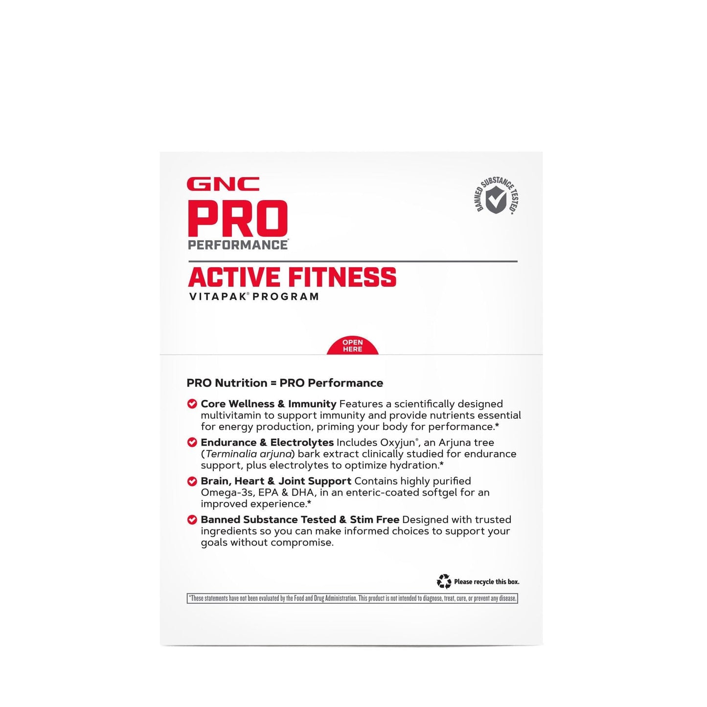 GNC Pro Performance Active Fitness Vitapak Program Tablets 30