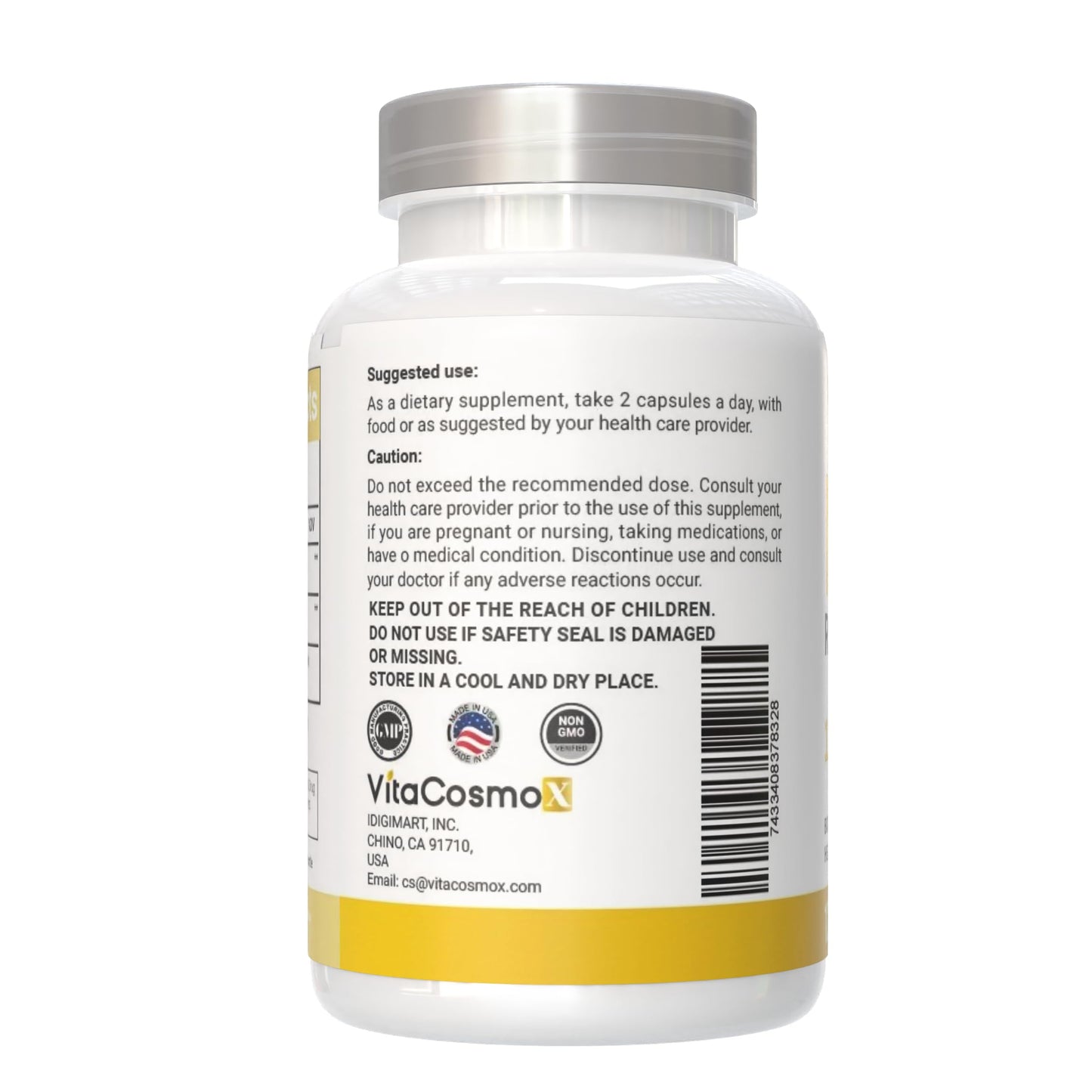 VitaCosmoX NAD+ Supplement 1,200mg per Serving Capsules, 240 Count