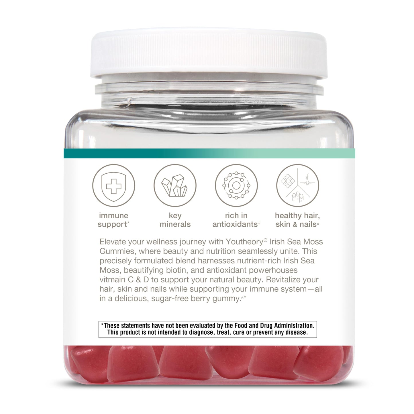 Youtheory Zero Sugar Irish Sea Moss Gummy 90 Count