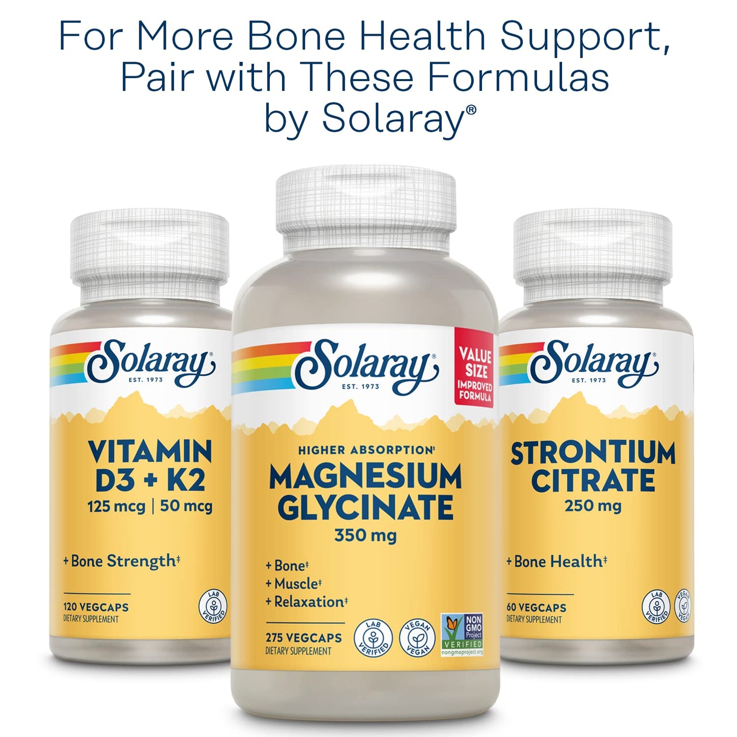 SOLARAY Calcium Magnesium Citrate 1:1 Ratio with Vitamin D - Calcium 1000mg, Magnesium 1000mg - Capsule, 180 VegCaps