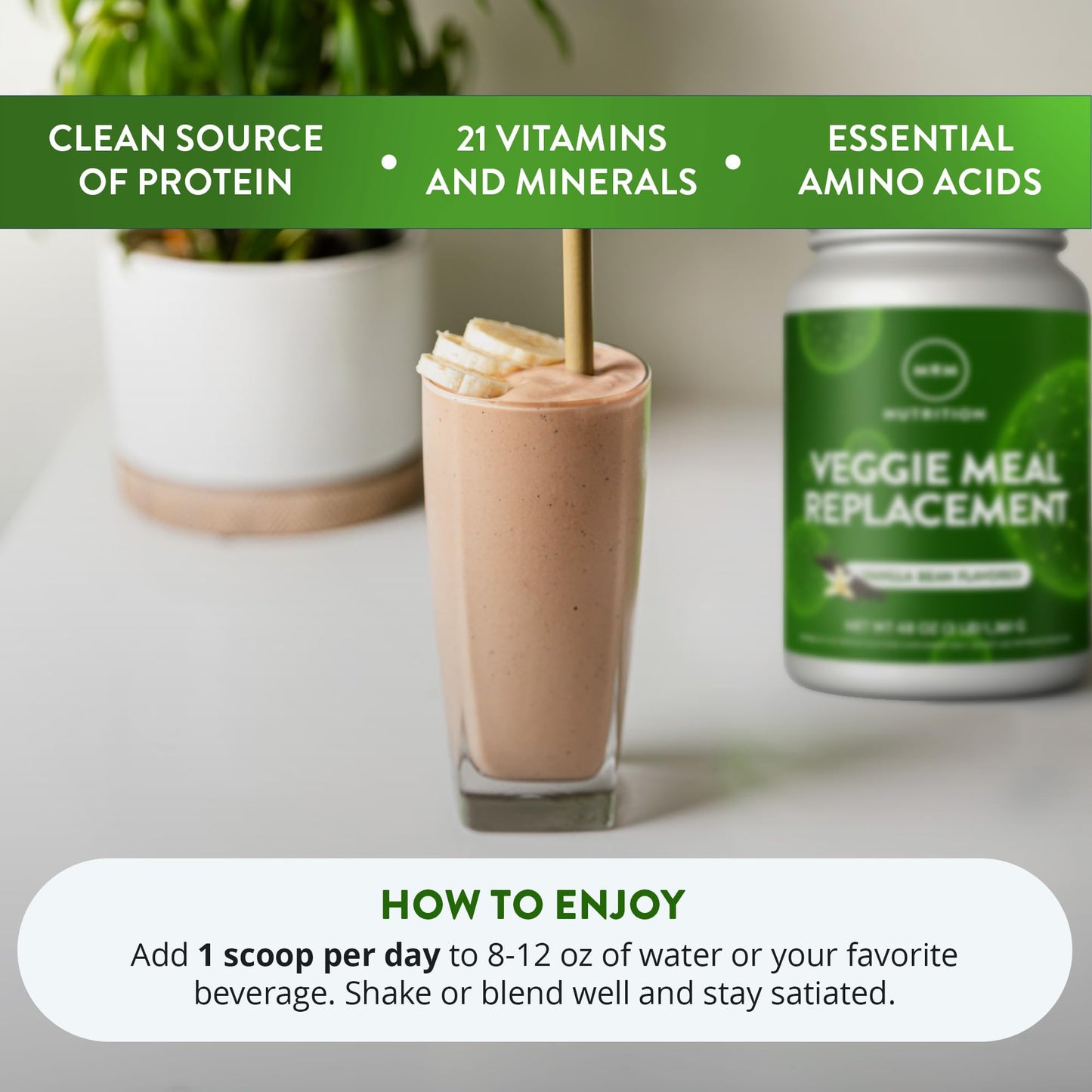 MRM Veggie Meal Replacement Protein Powder - Vanilla Bean, 3 lb