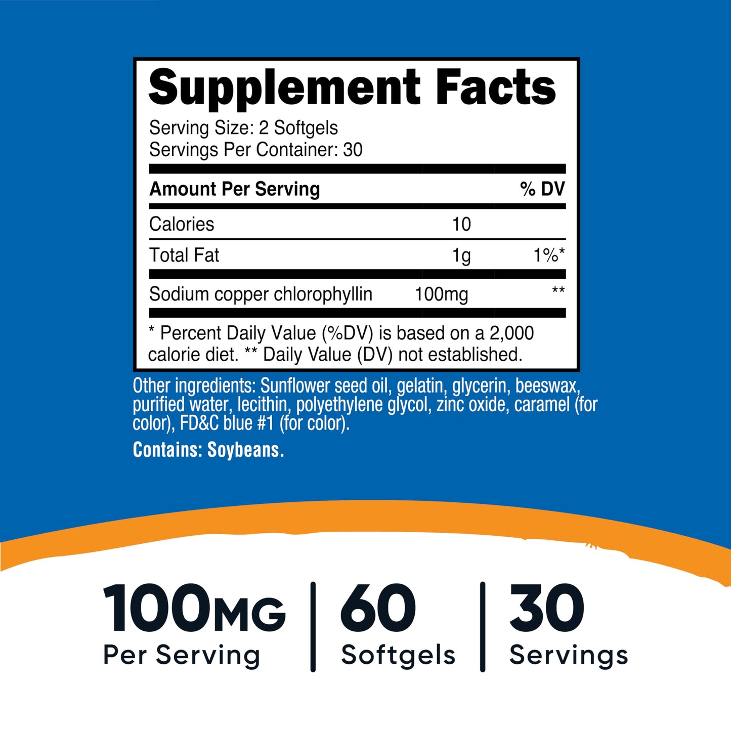 Nutricost Chlorophyll (100mg) Softgels, 60 Count