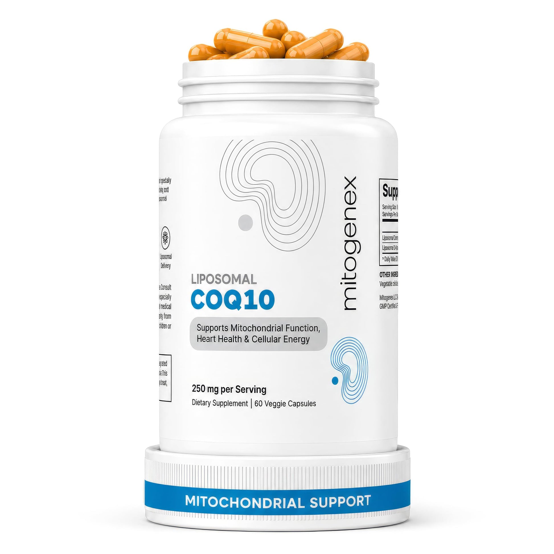 Mitogenex Liposomal CoQ10 250 mg with Vitamin E – Heart, Energy & Cellular Support – Vegan Longevity Formula, 60 Capsules