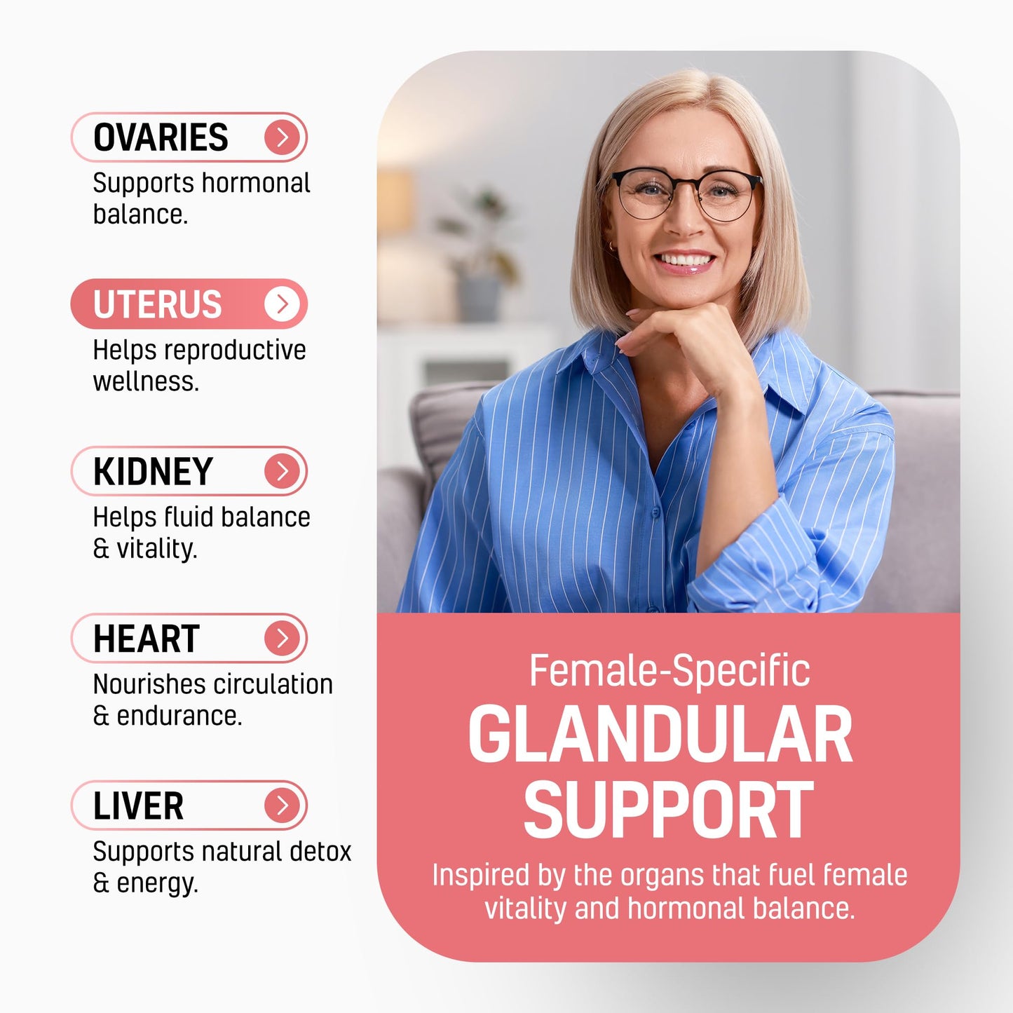 Next Form Beef Organ Supplement for Women 6 in 1 Complex Hormone Balance & Energy, 180 Capsules
