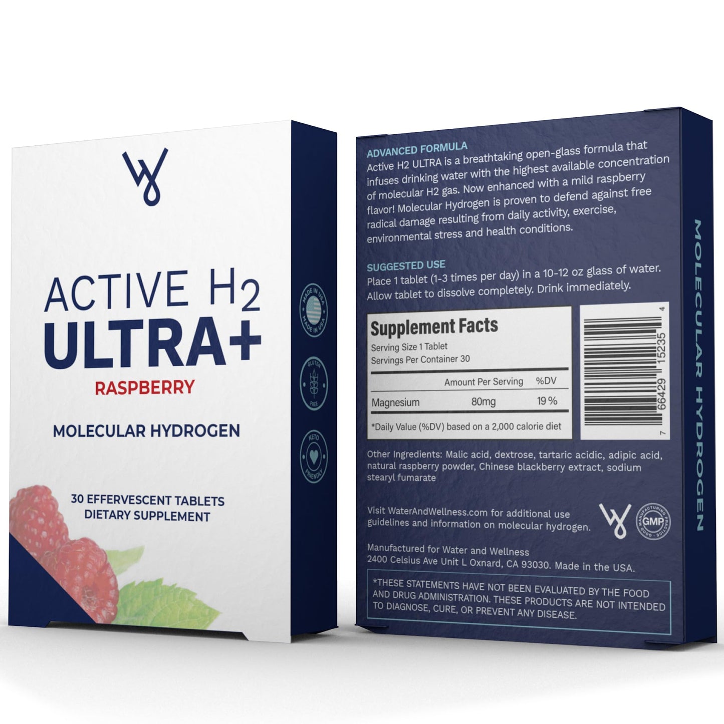 Purative Active H2 Ultra+ Hydrogen Water Tablet, Natural Raspberry 30 Tablets