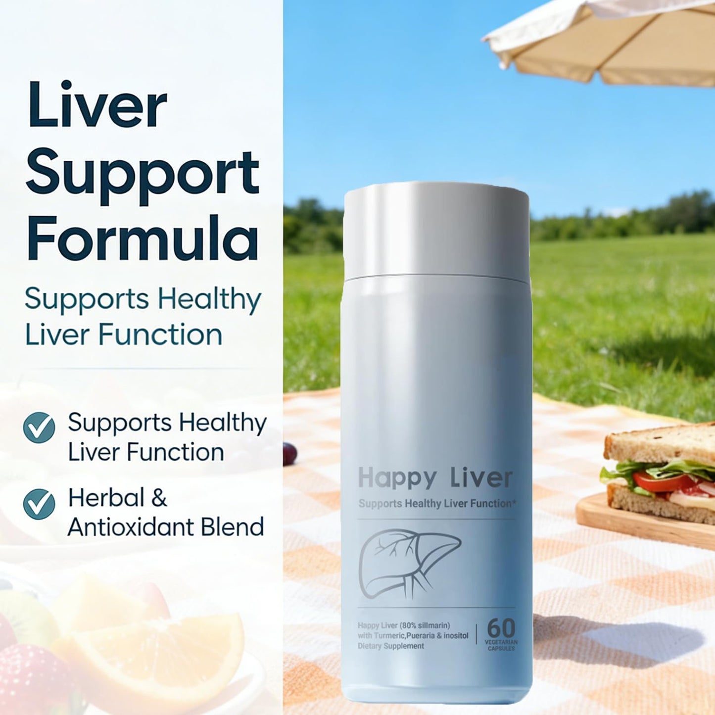 Happy Liver Milk Thistle Capsule, 60 Count