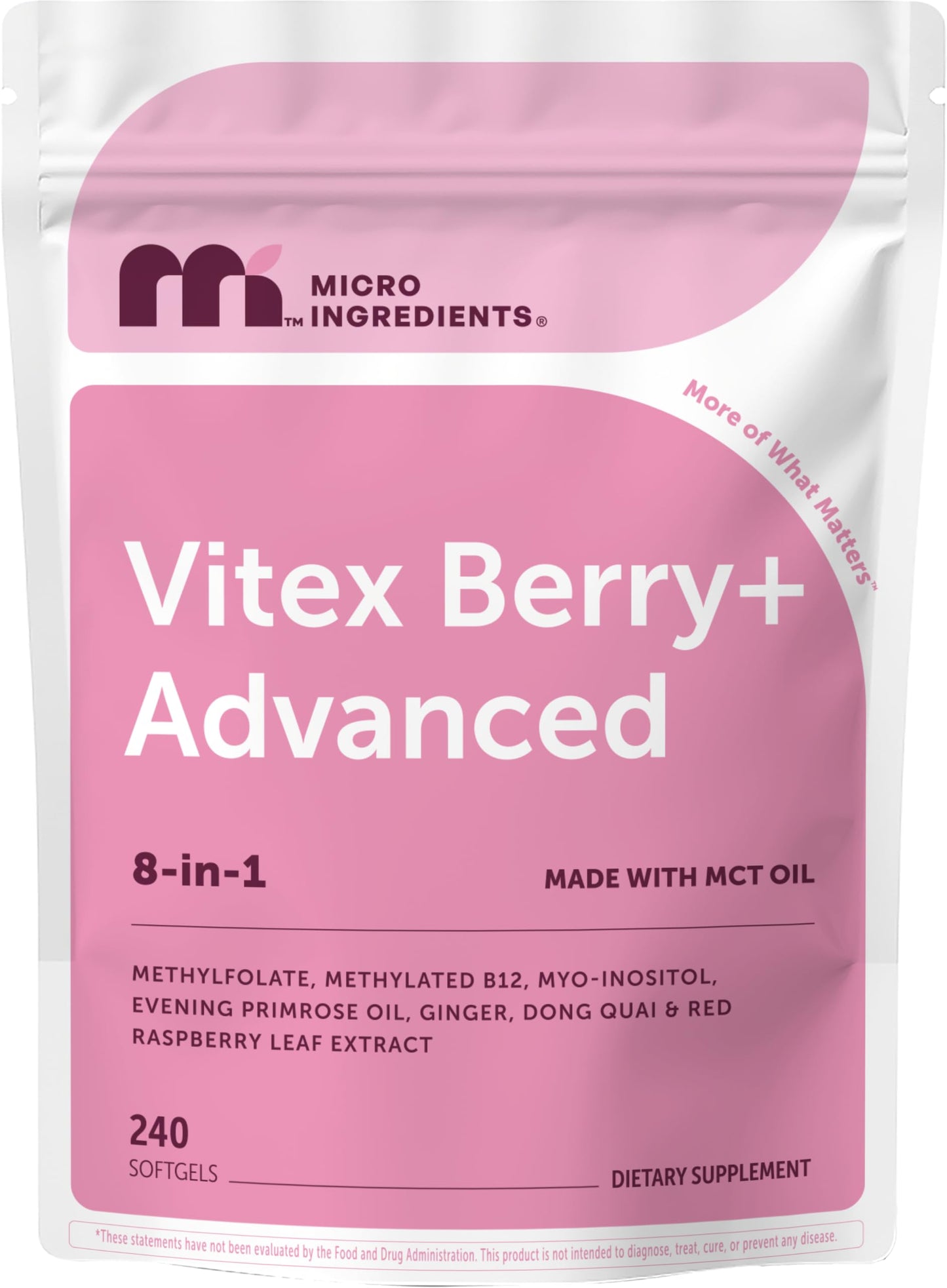Micro Ingredients Vitex Berry+ Advanced Softgel, 240 Softgels