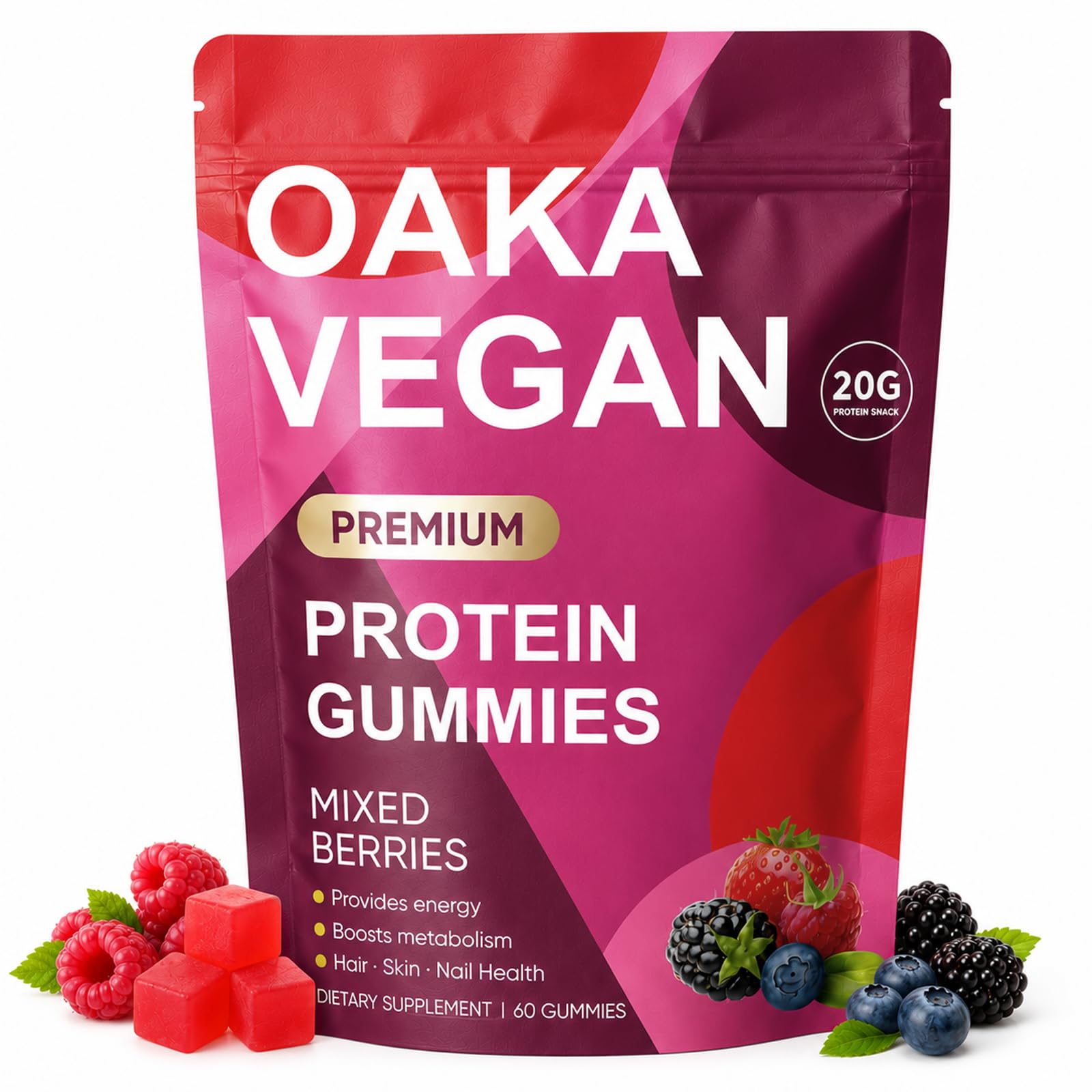 MAIA CACAO AEGAN Protein Gummies for Women & Men, 60 Gummies