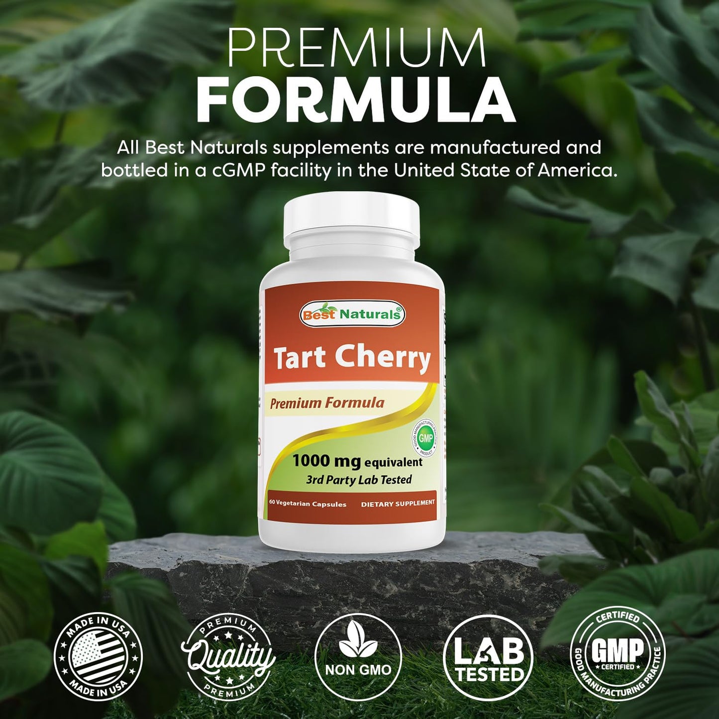 Best Naturals Tart Cherry Extract 1000 mg Capsules 60 Count