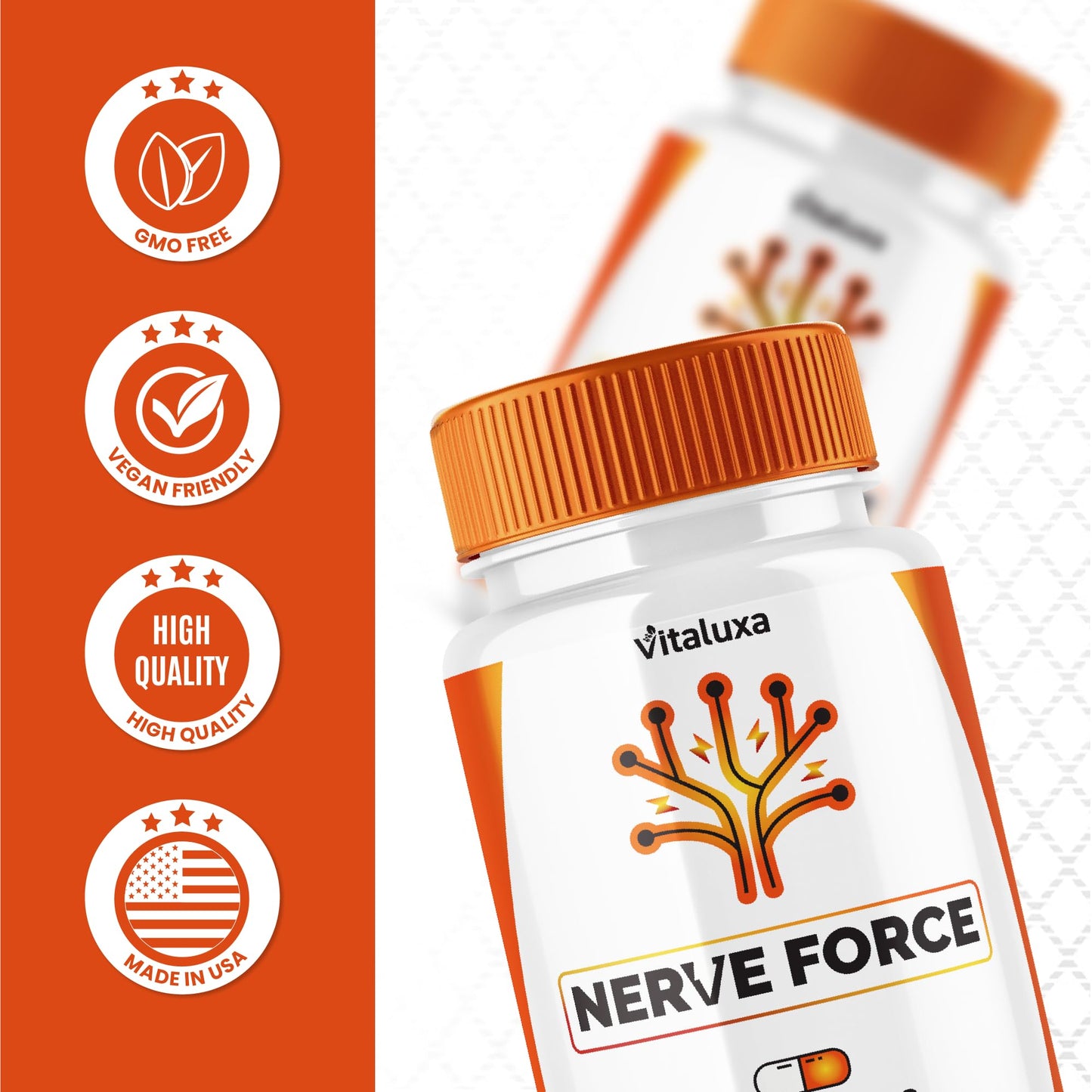 Vitaluxa Nerve Force Neuropathy Supplement Capsule, 60 Count