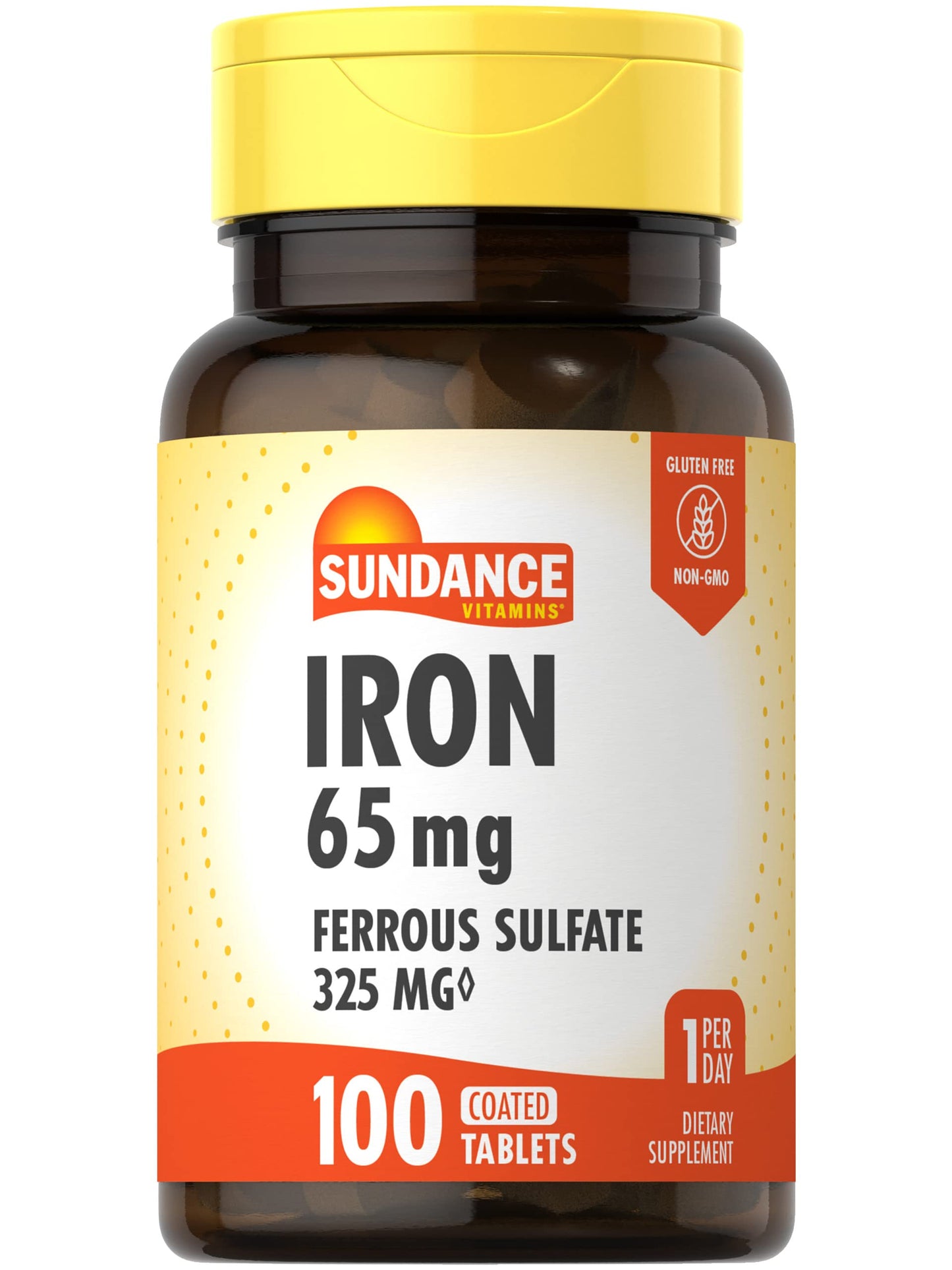 Sundance Iron Supplement Ferrous Sulfate 325mg Tablets, 100 Count