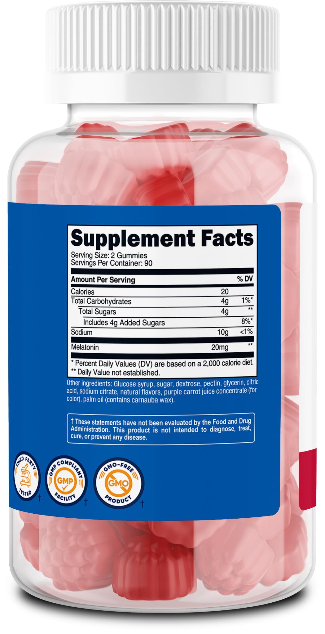 Nutricost Melatonin Gummies 20mg per Serving, 180 Gummies