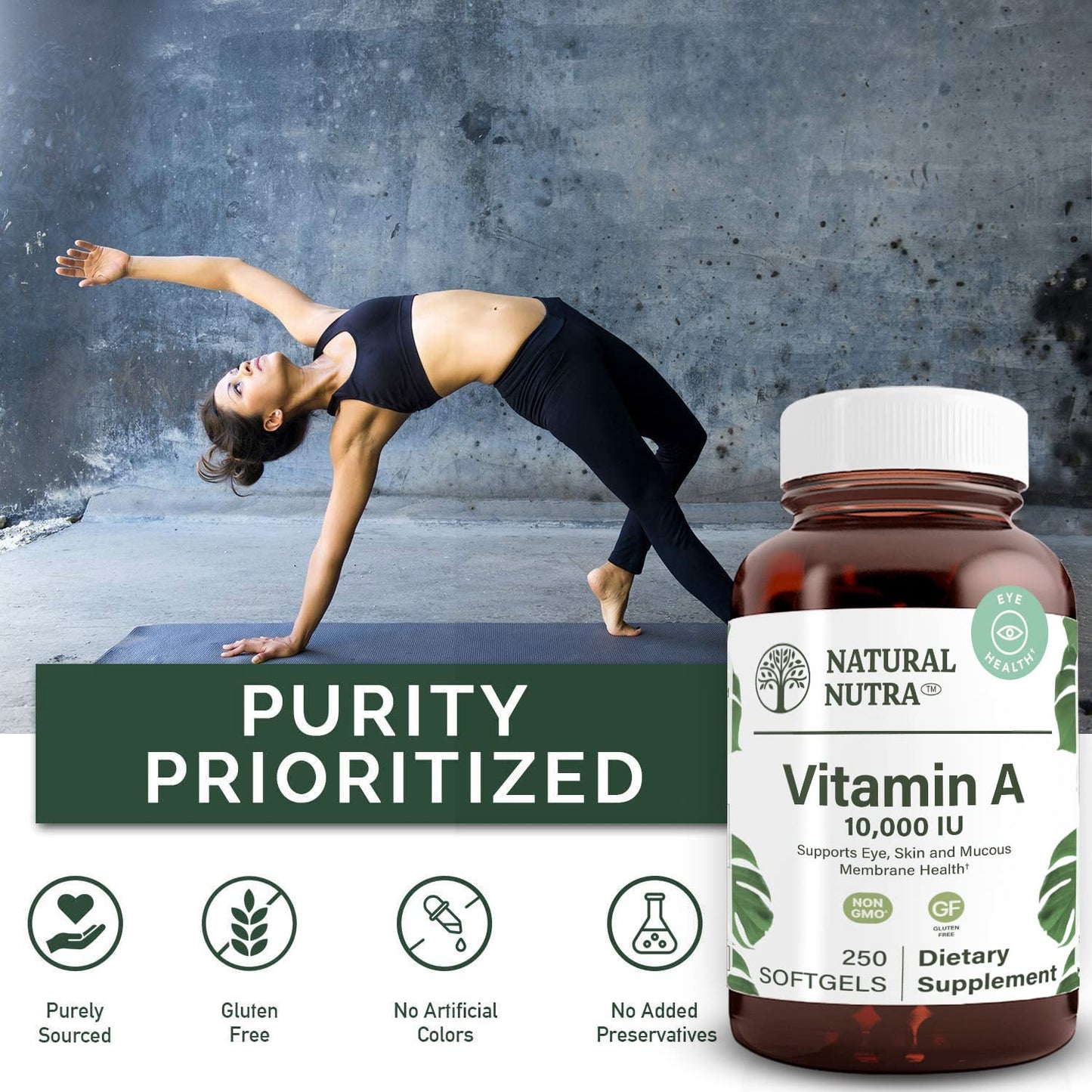 Natural Nutra Vitamin A 10,000 IU Softgels, 500 Softgels