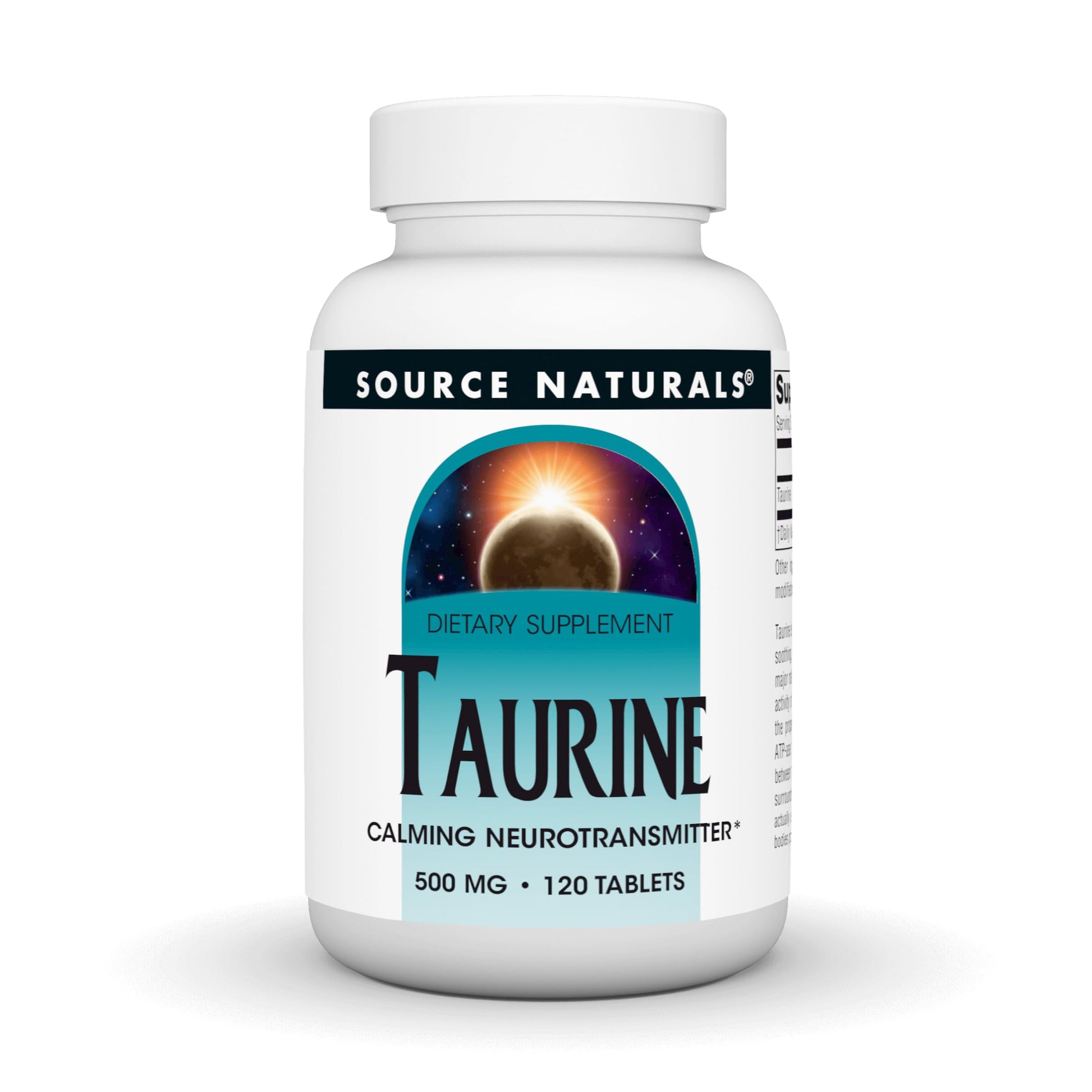 Source Naturals Taurine Calming Neurotransmitter 500 mg Tablets, 120 Count