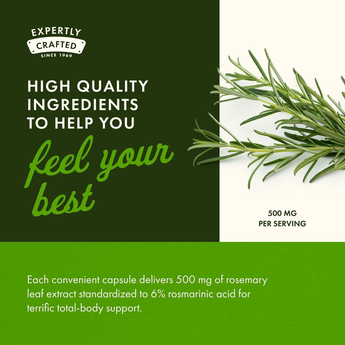 Swanson Rosemary Extract 500 Milligrams Capsules 60 Count