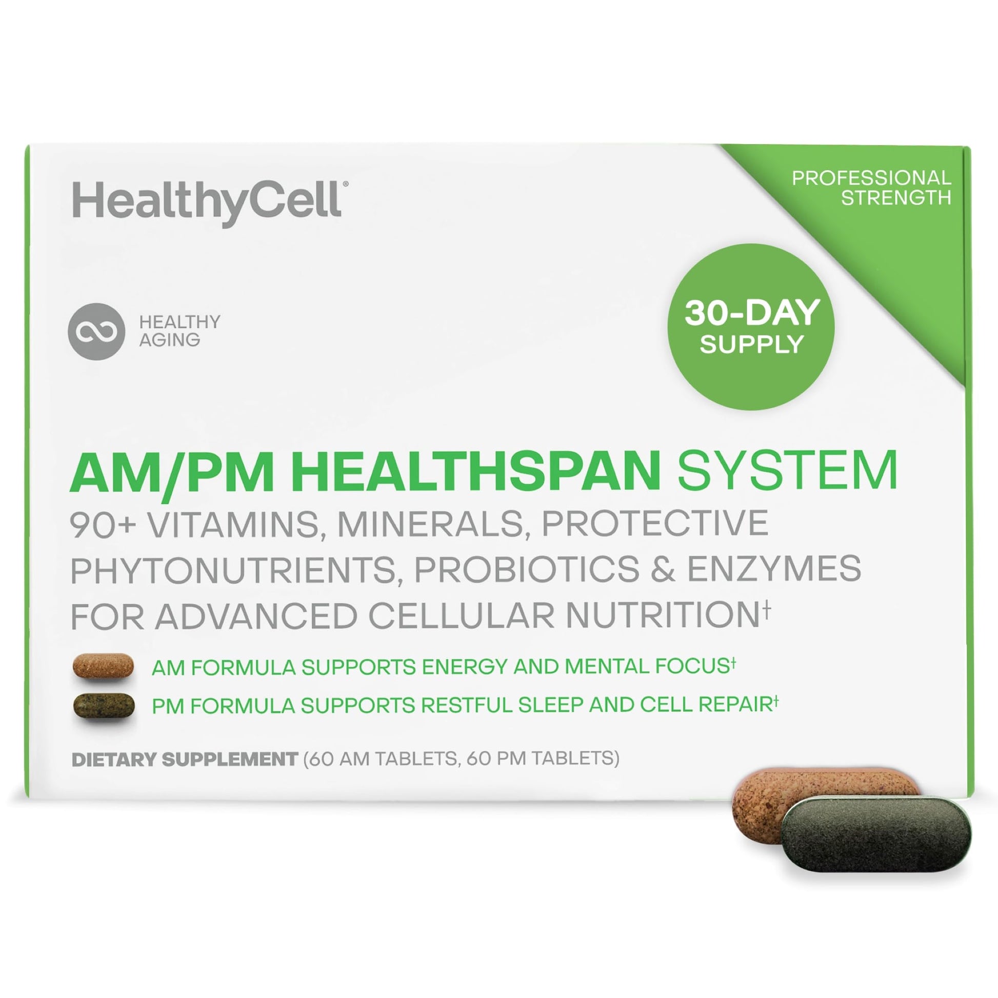 Healthycell AM/PM Healthspan System Capsules, 120 Count