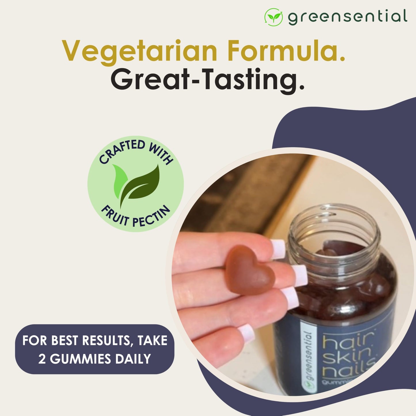 Greensential Hair, Skin & Nails Gummies, 60 Gummies