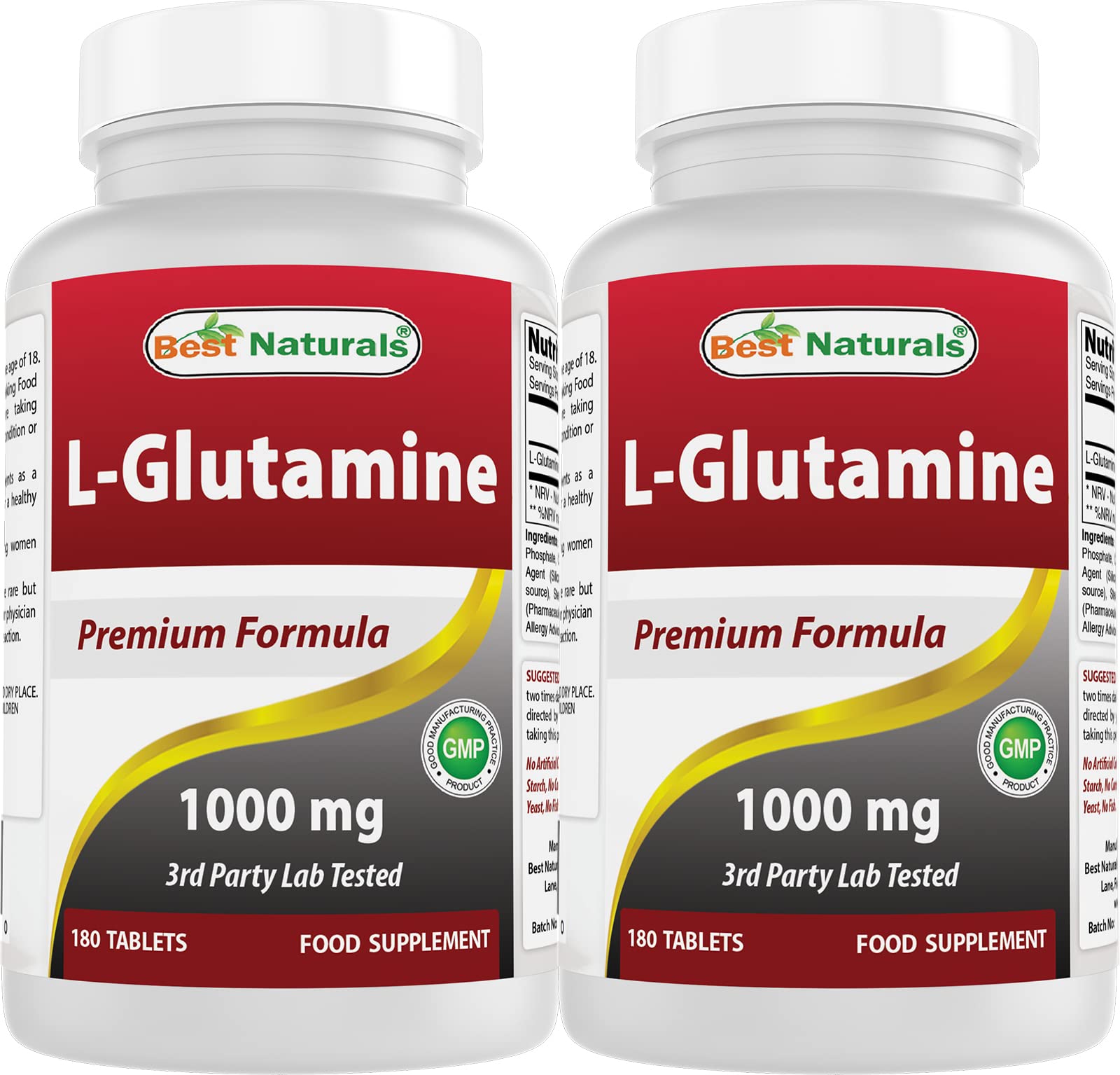 Best Naturals L-Glutamine 1000 mg Tablets 360 Count