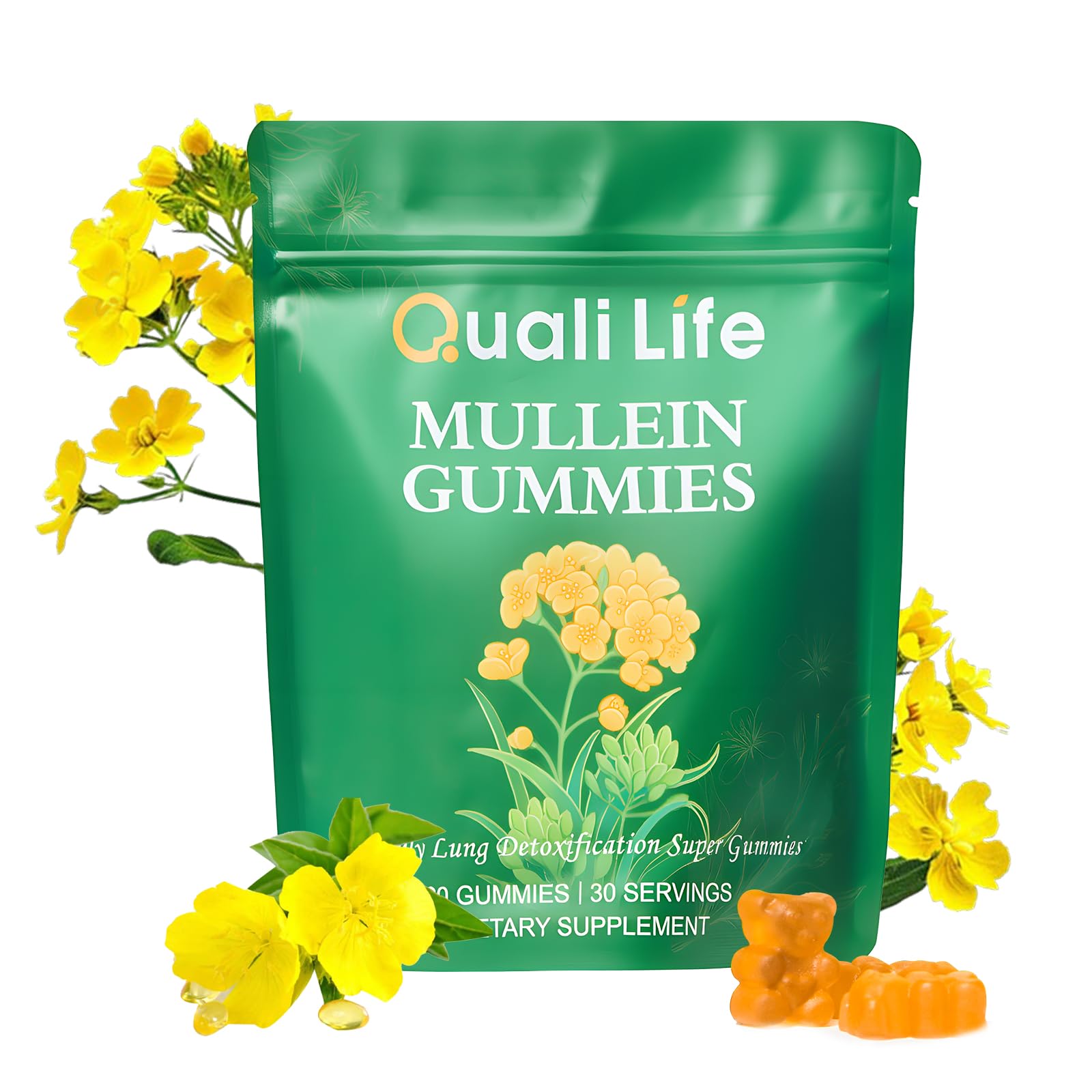 QualiLife Mullein Gummies for Lungs 60 Gummies