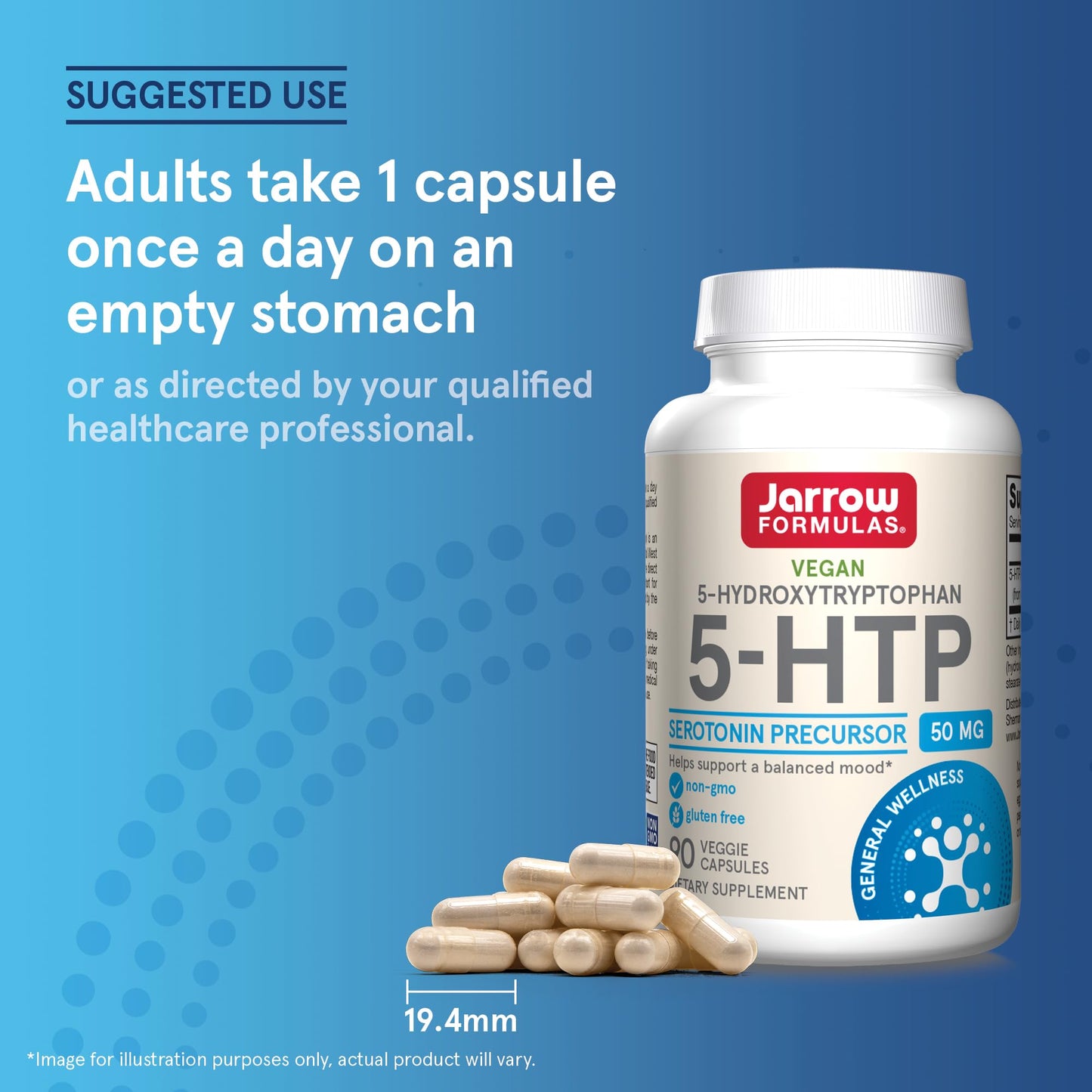 Jarrow Formulas 5-HTP 100 mg Serotonin Precursor Capsule, 90 Count