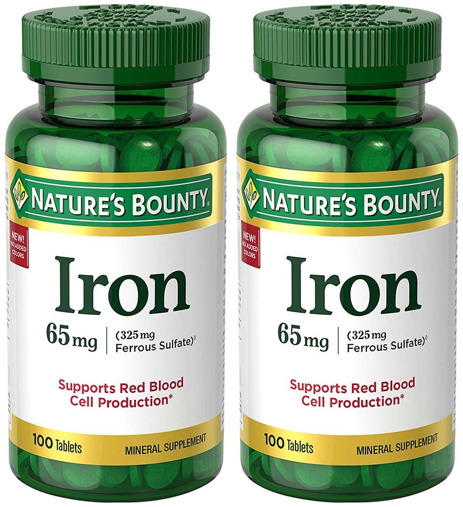 Nature's Bounty Iron 65 mg (325 mg Ferrous Sulfate), 200 Tablets