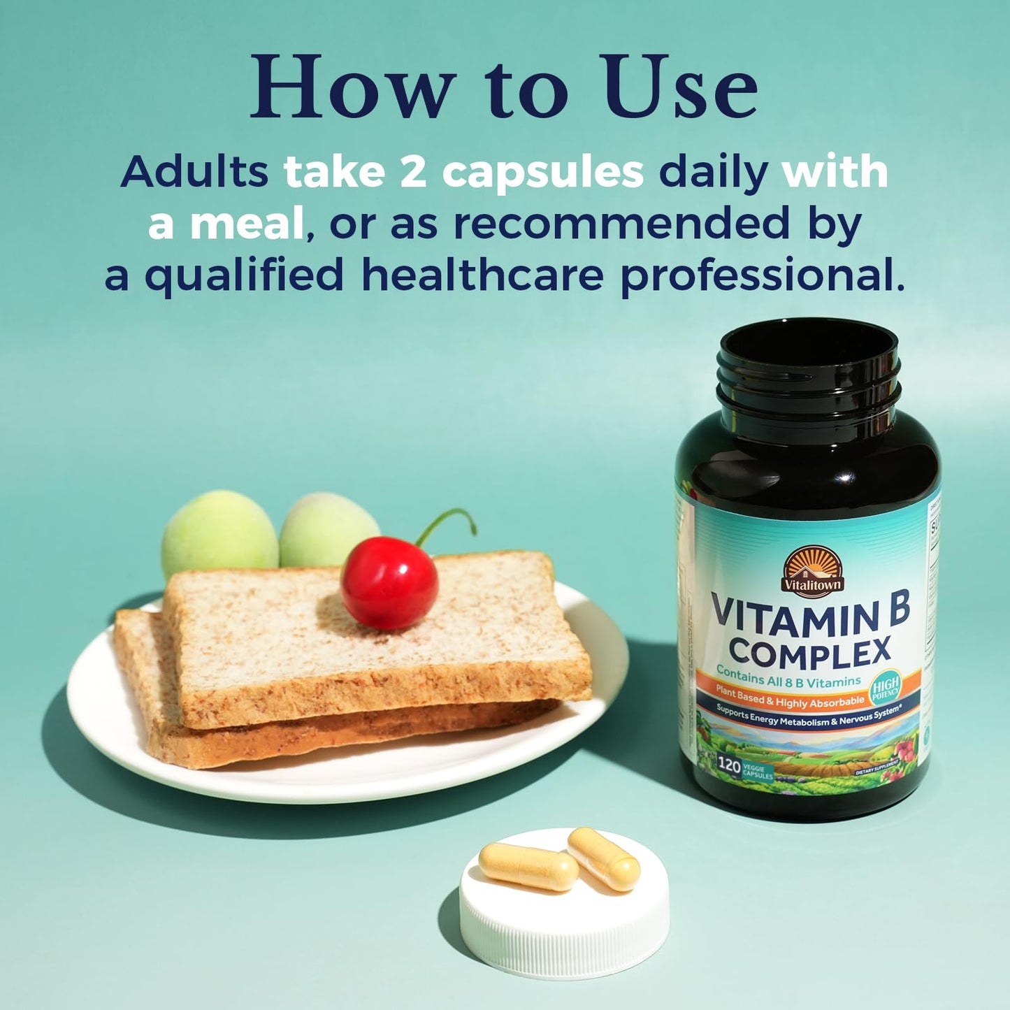 Vitalitown Vitamin B Complex Capsule, 120 Count
