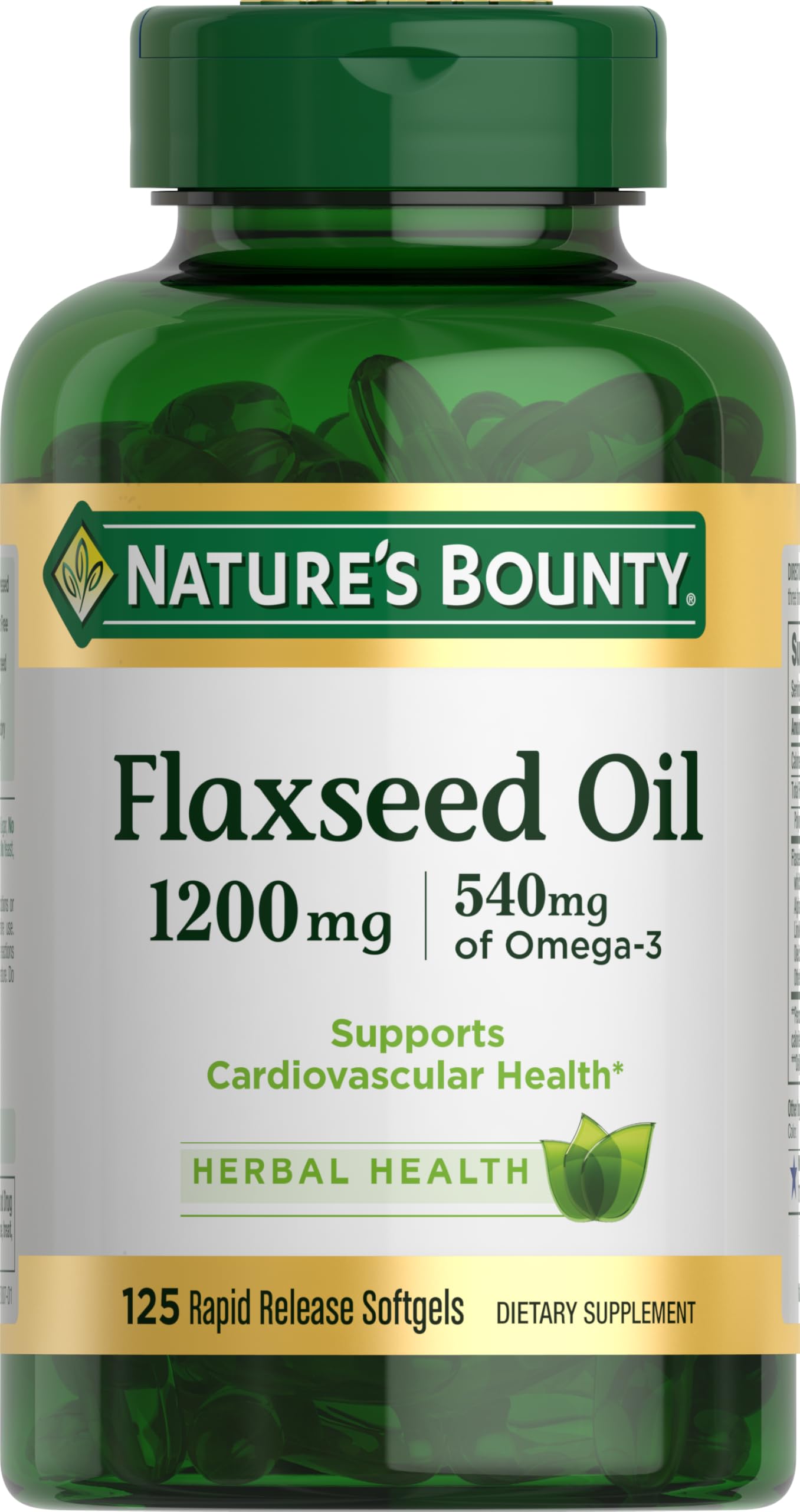 Nature's Bounty Flaxseed and Omega 3 Softgels 125 ct