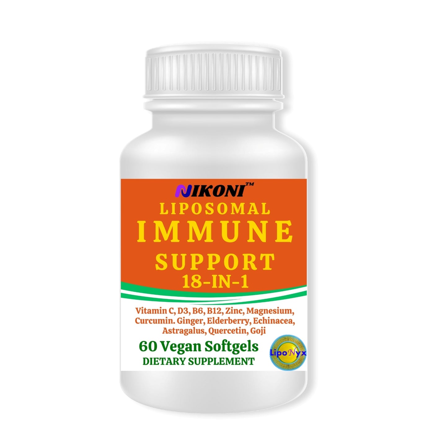 Nikoni Vegan Liposomal Immune Support Softgels, 60 Softgels
