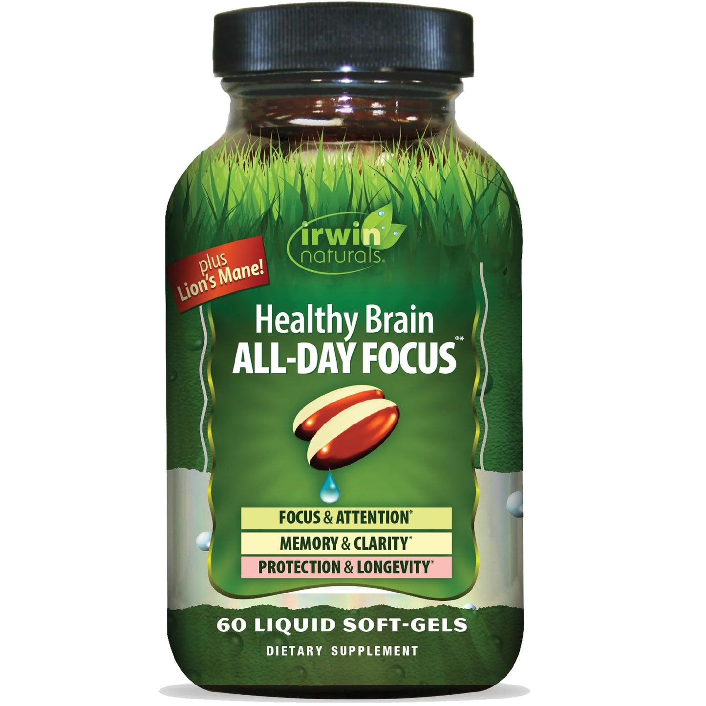 Irwin Naturals Healthy Brain All-Day Focus Nootropic Support Softgels 60 Count