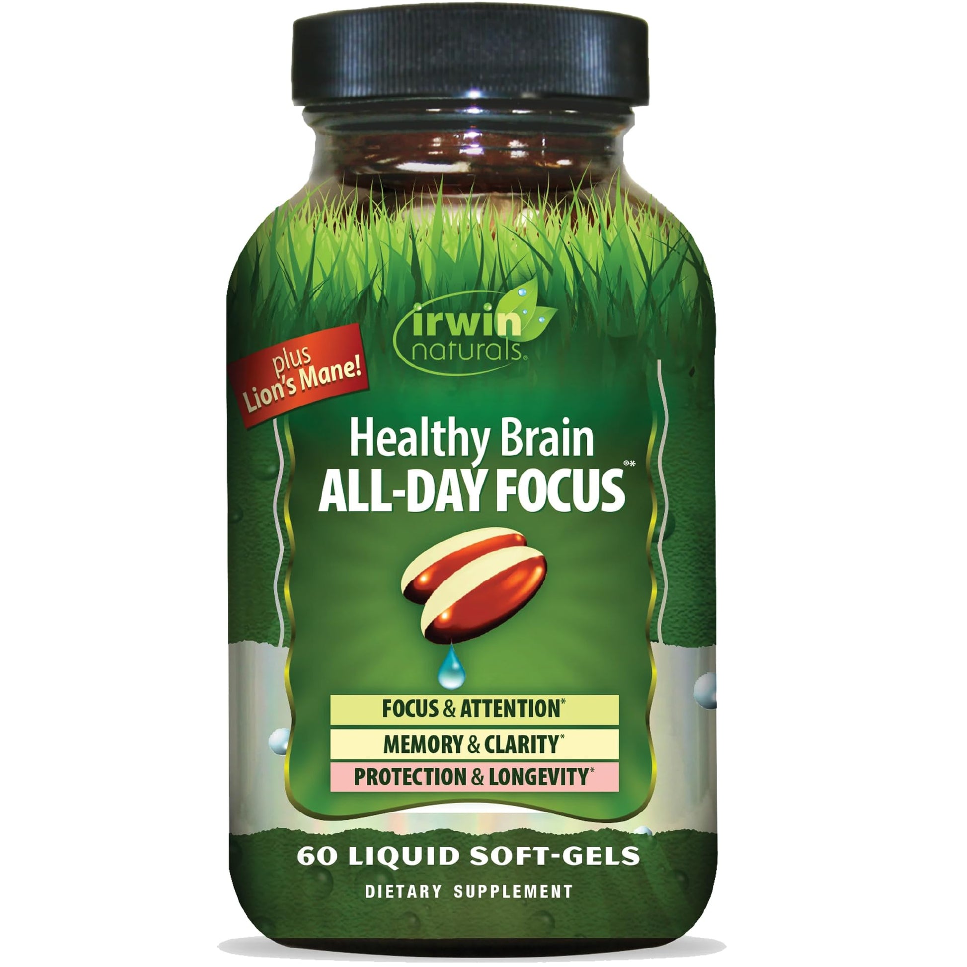 Irwin Naturals Healthy Brain All-Day Focus Nootropic Support Softgels 60 Count