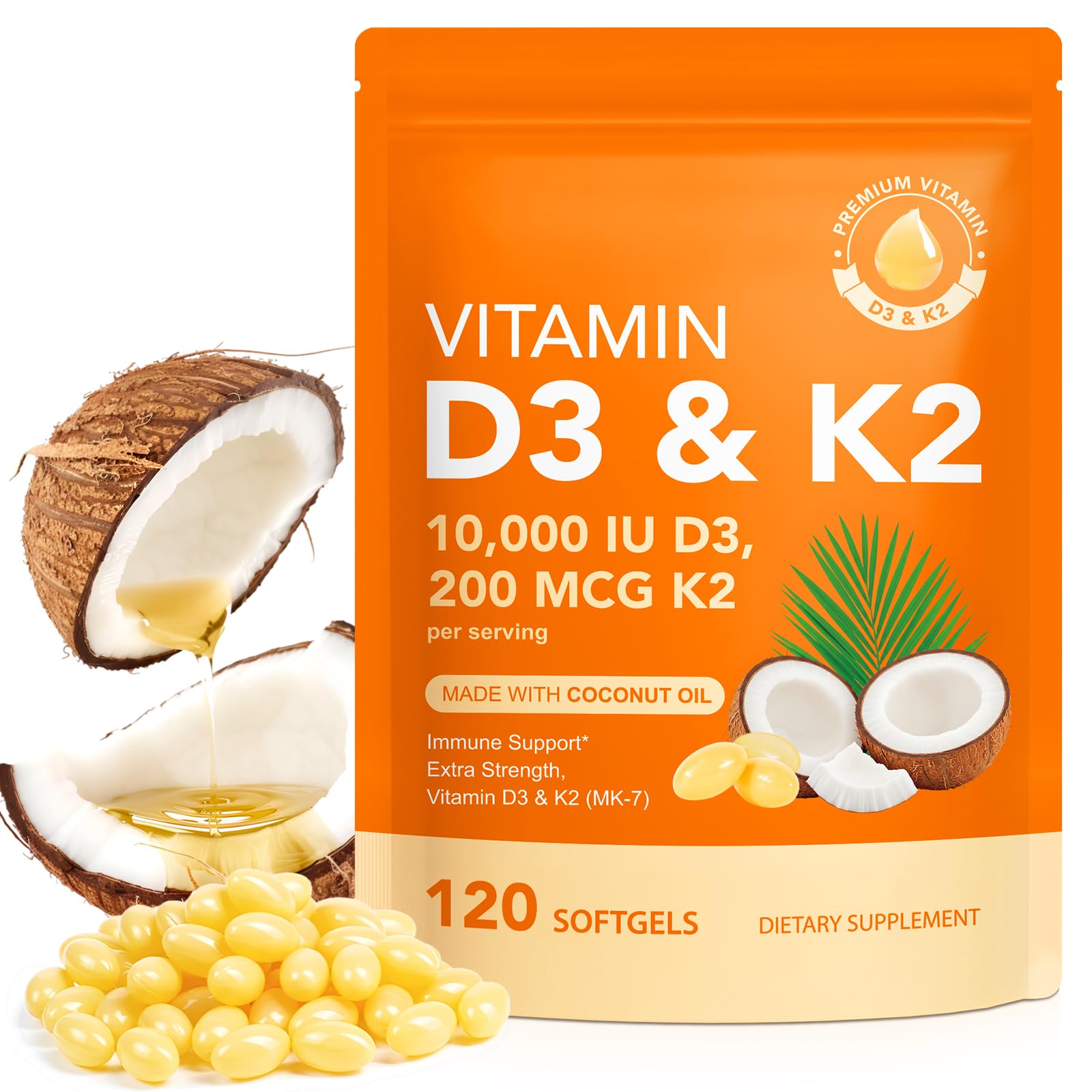ZROGJBMK Vitamin D3 K2 Softgel 120 Softgels