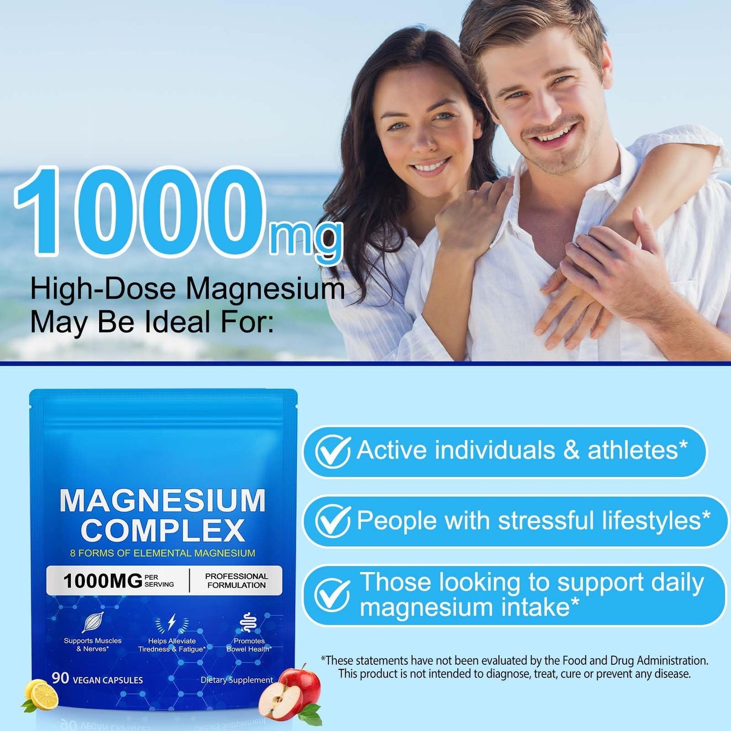 ITSDAWN 8-in-1 Magnesium Complex 1000mg Capsules 90 Count