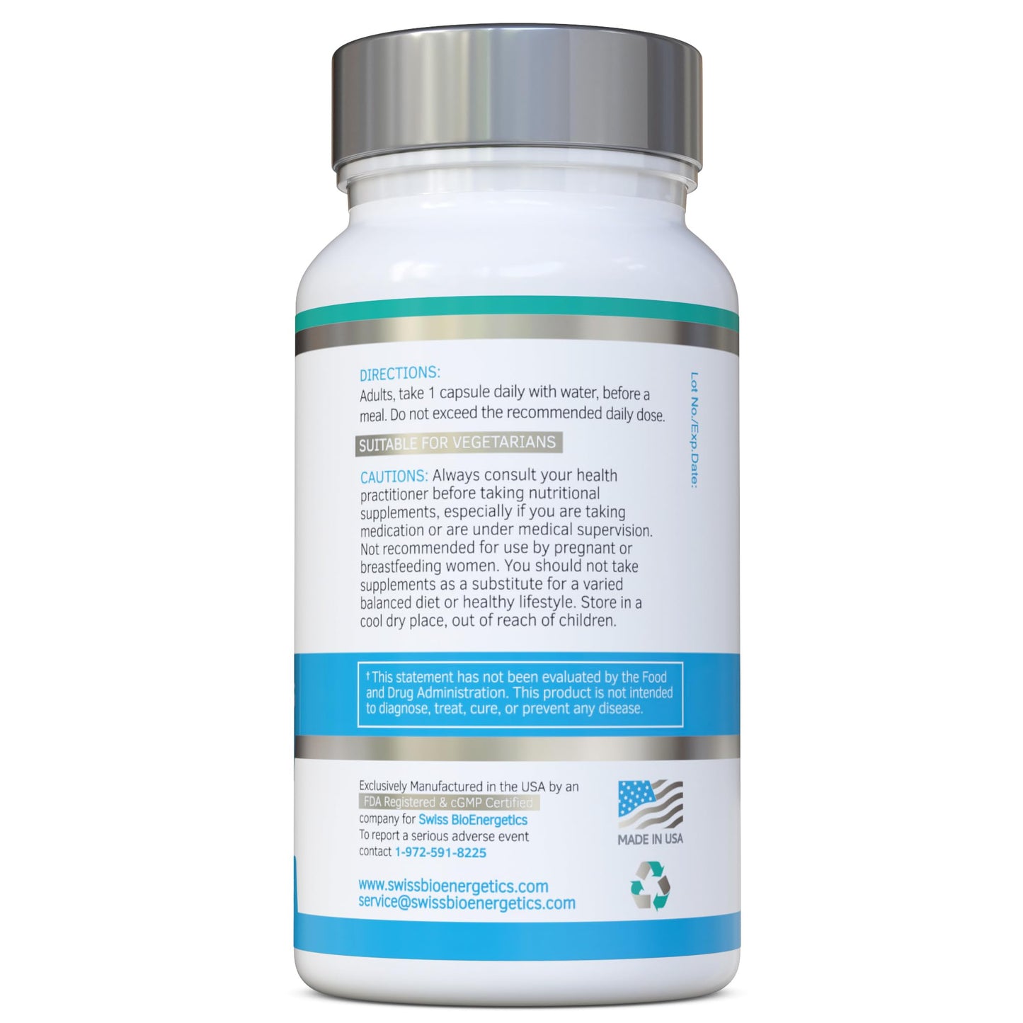 Swiss BioEnergetics Saccharomyces boulardii 5 Billion CFU Capsules, 90 Count