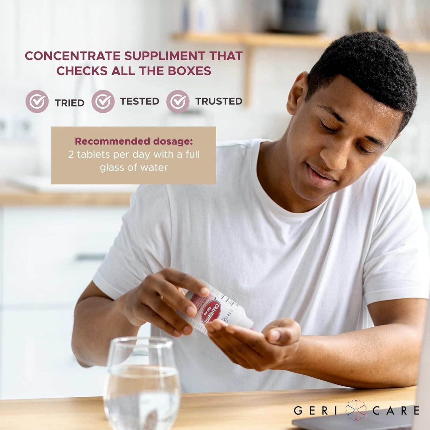 GeriCare High-Potency Cranberry Supplement 450mg 200 Tablets