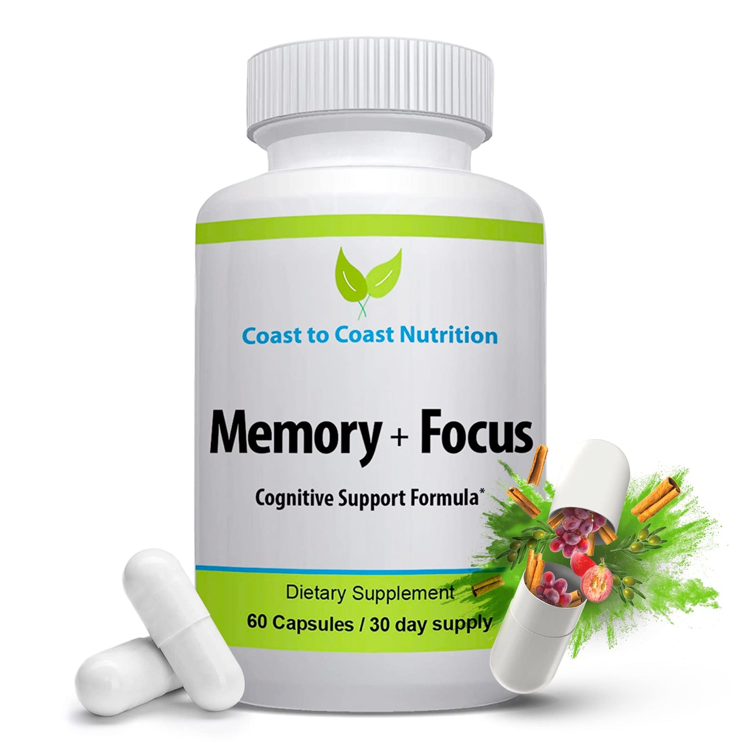 Coast to Coast Nutrition Brain Supplement Capsules 60 Count