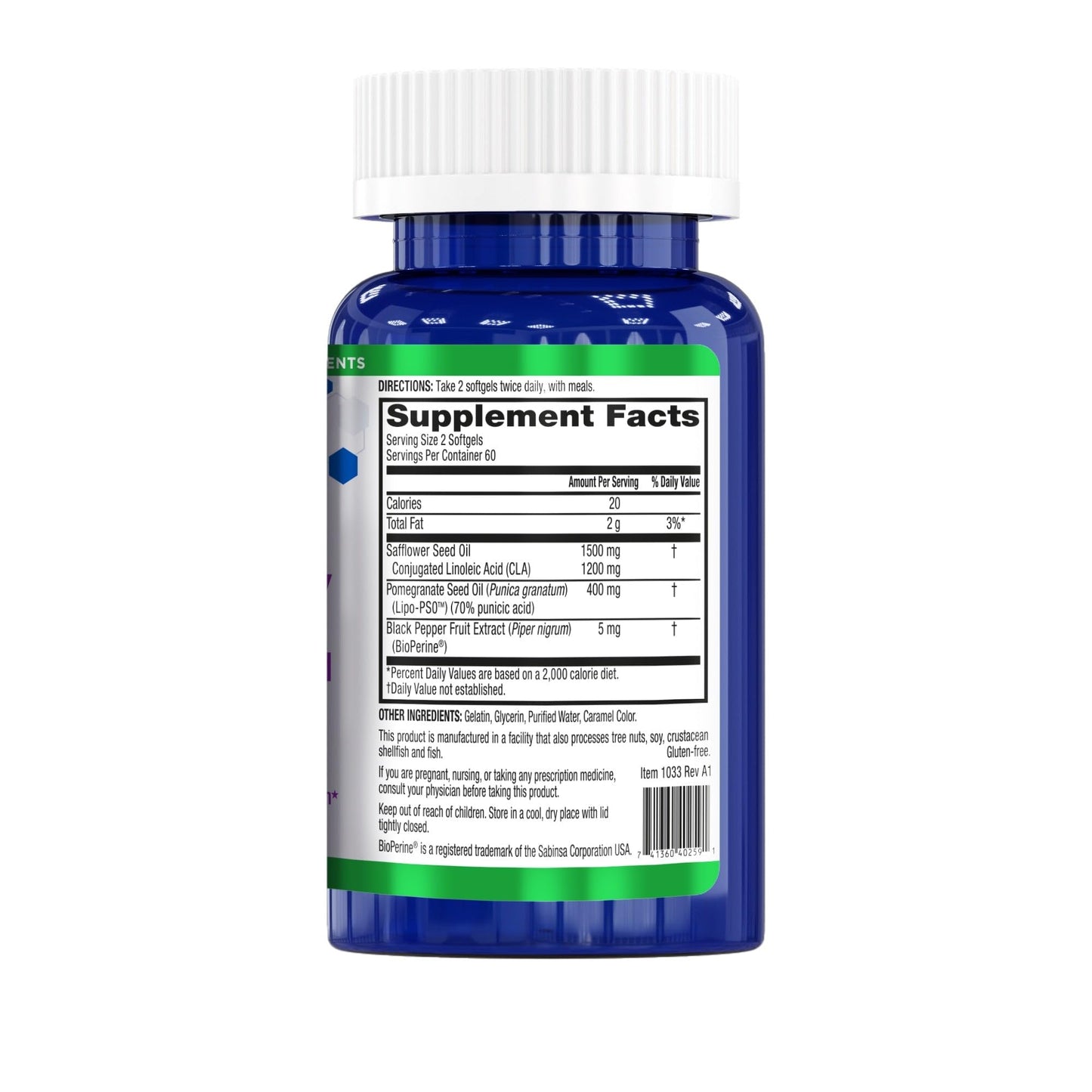 BioTrust BellyTrim XP Advanced CLA Toning Supplement Capsule, 120 Count